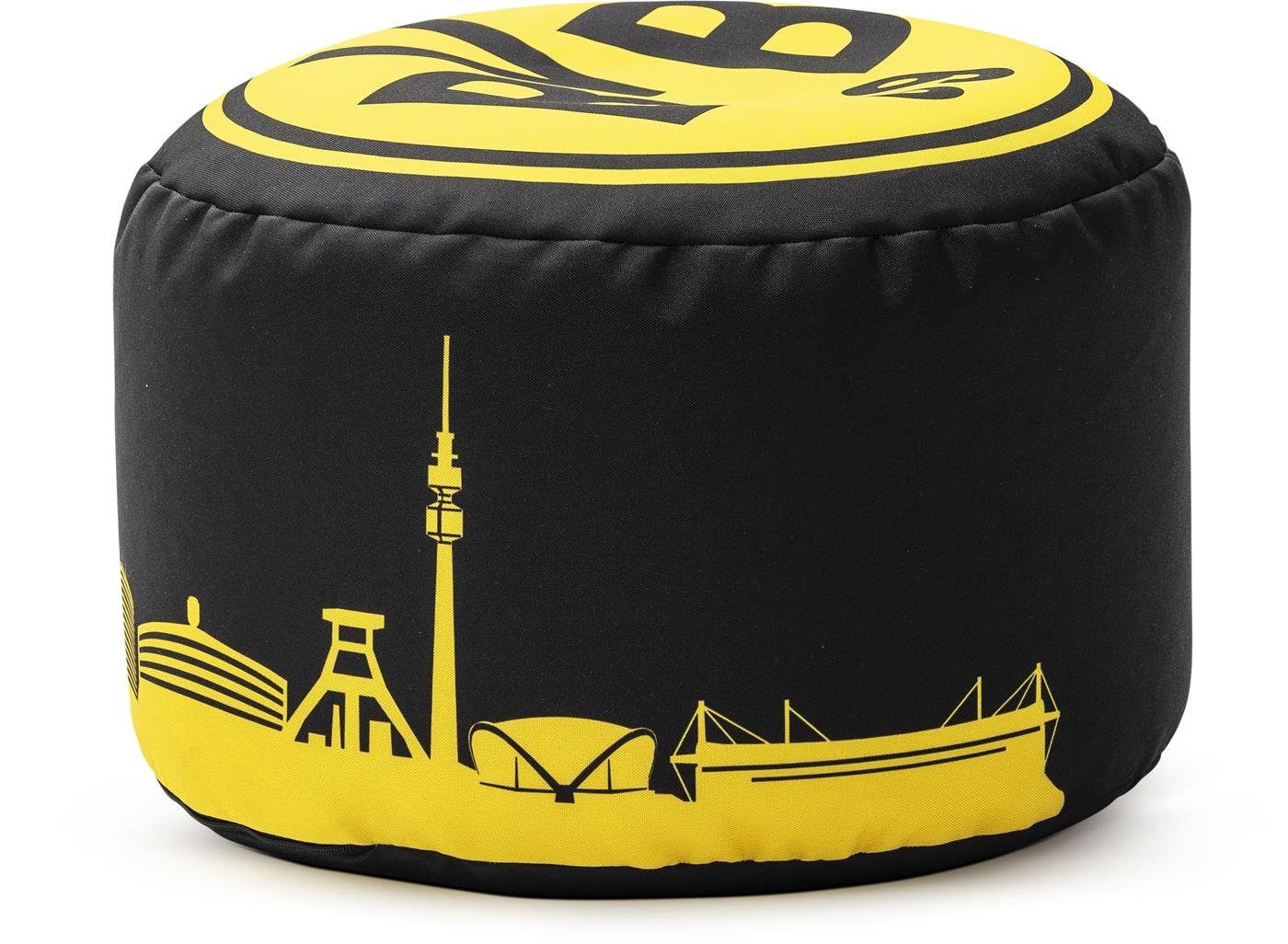 (1 Dotcom Sitzsack St., schwarz Magma VIP BVB Füllung Sitzpouf), gelb Dortmund Borussia mit Fanartikel Heimtex
