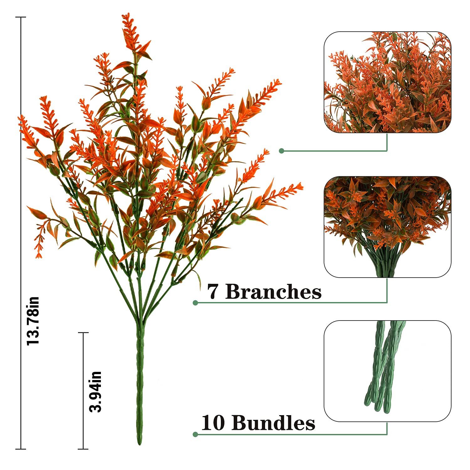 Kunstblumenstrauß 8 Bündel Künstliche Herbstblumen Künstlich Herbststrauß Herbst Deko, Bomiclss, Herbst Balkonpflanzen Herbstzweige für Drinnen Draußen Garten T – Bild 2 von 5
