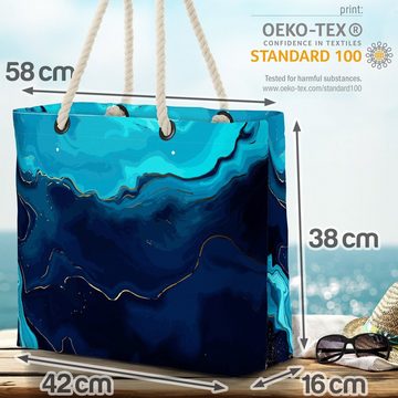 VOID Strandtasche (1-tlg), Blauer Marmor Beach Bag luxus natürlich mineral wasser Stein Garten Küche Bad