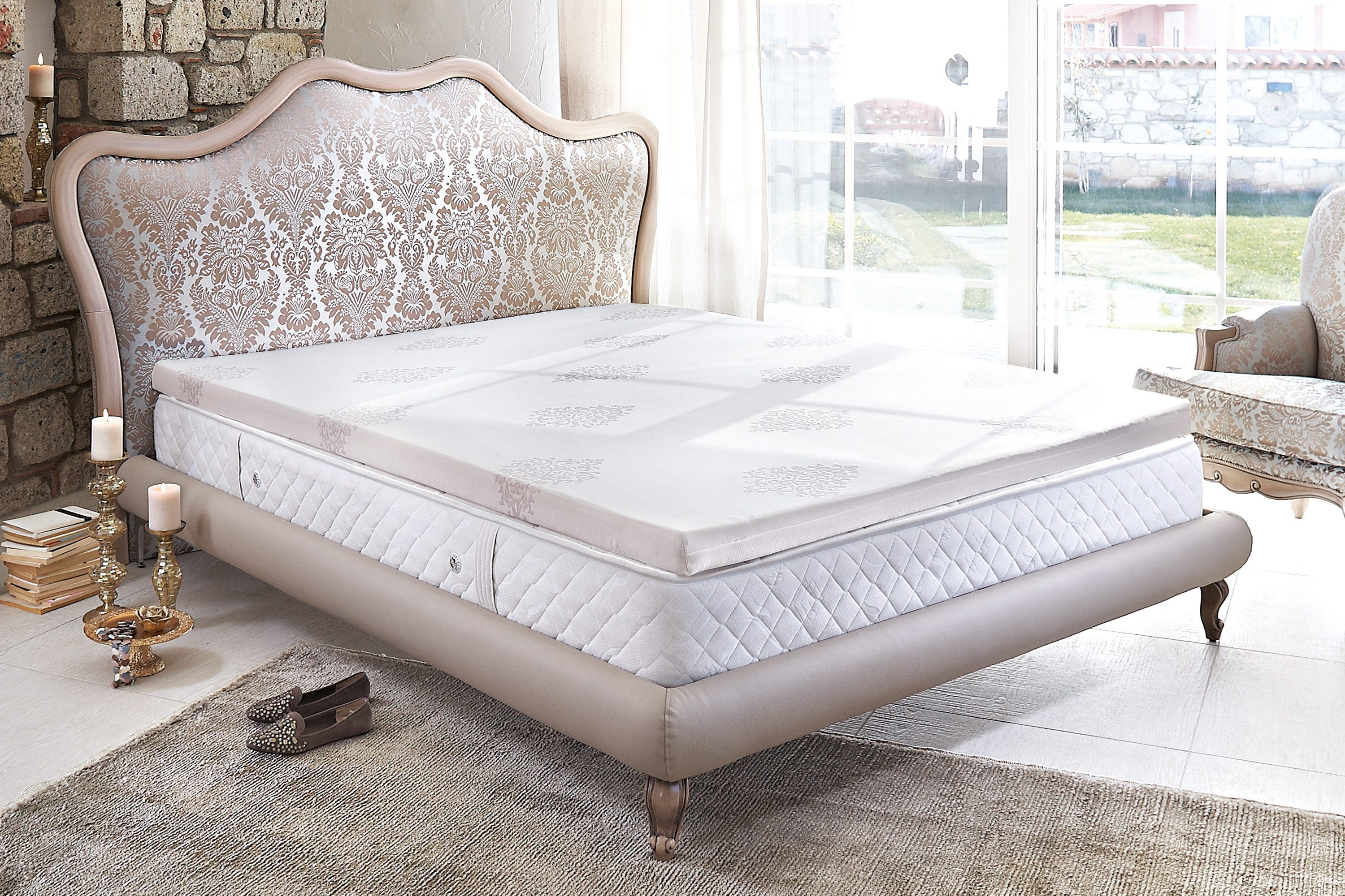 Yatas Bedding, Topper Topper Visco, Topper 90x200, 200x200 cm & weitere Größen, 7 cm hoch, Viscoschaum, Boxspringbett, Allergiker geeignet (Hausstauballergiker)