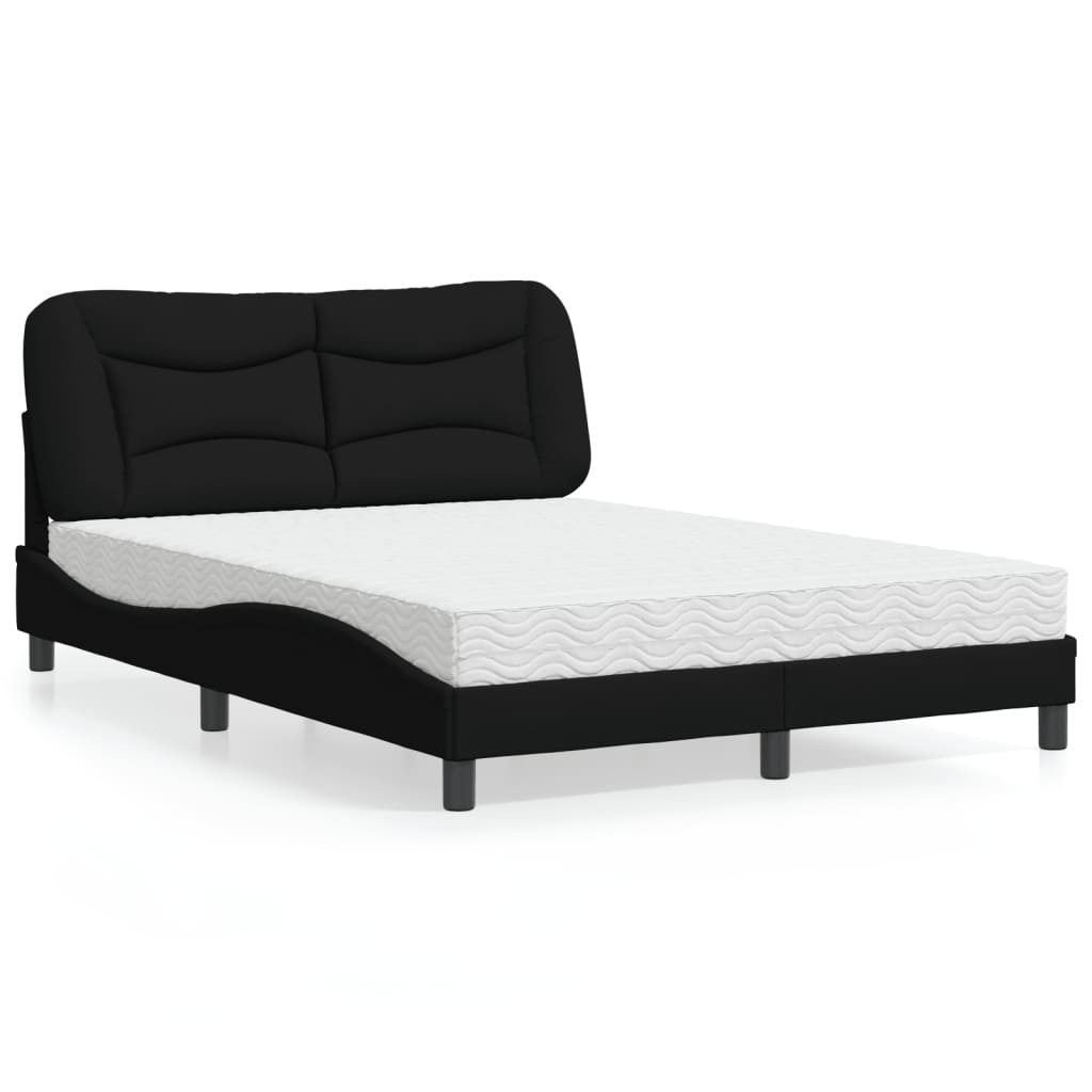 vidaXL Bett mit Matratze Schwarz 120x200 cm Stoff Modell 12007271 günstig online kaufen