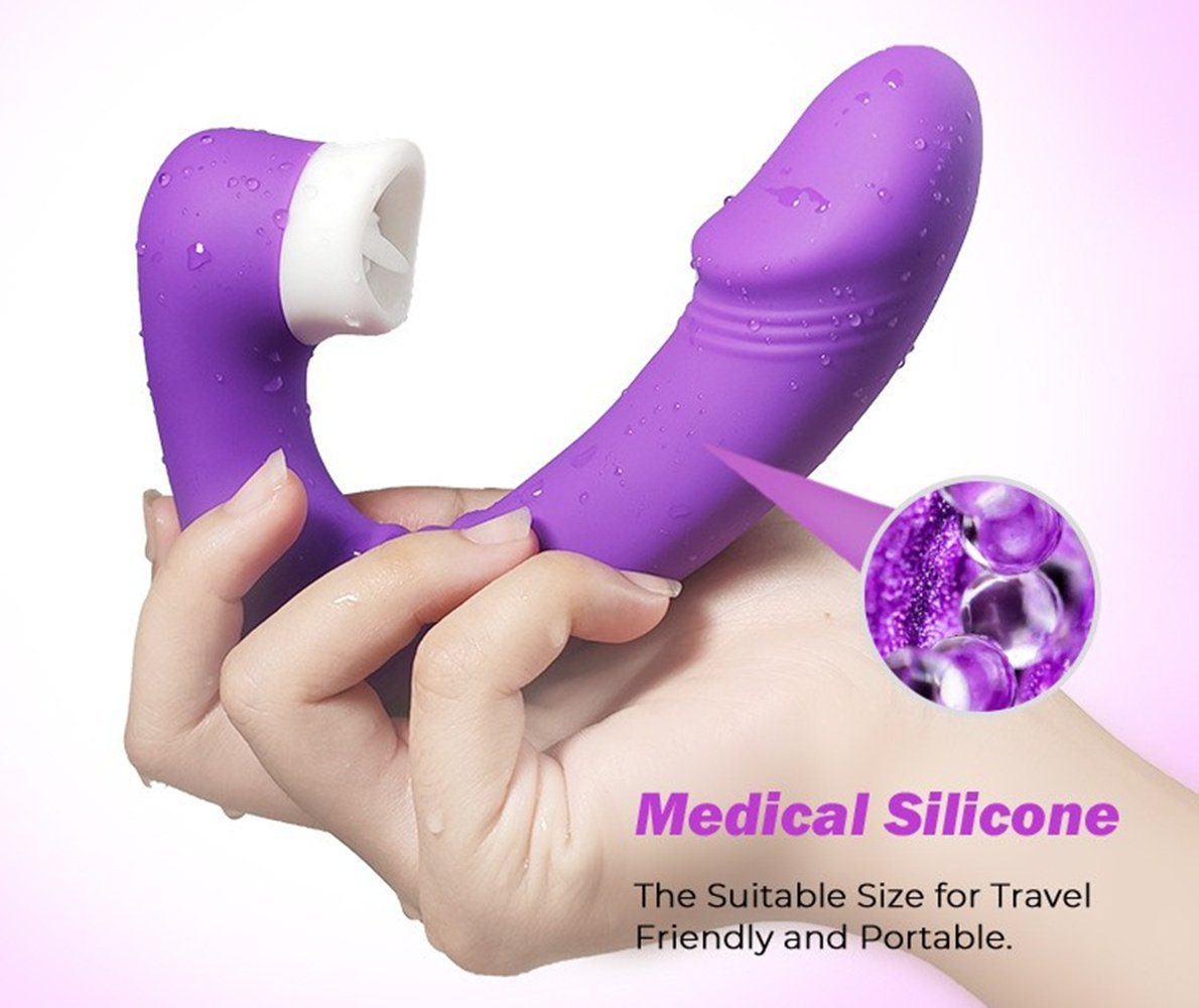 autolock G-Punkt-Vibrator Klassische G-Punkt Vibratoren,Lecken-Klitorisvibrator, 9 Starke Vibrationsmodi für Genissen und Stimulation Lila