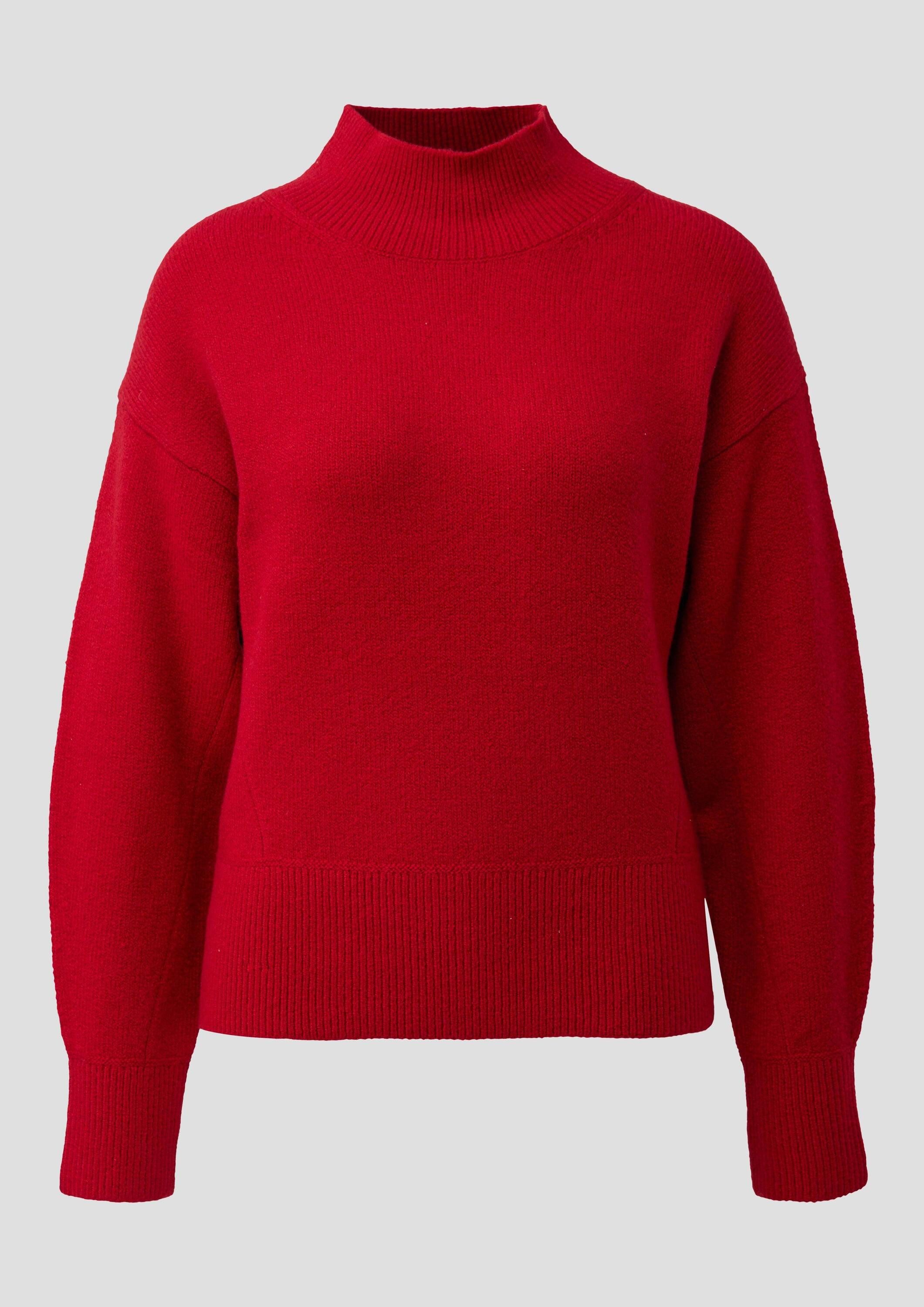 s.Oliver Longpullover Strickpullover Weicher Pullover mit Stehkragen