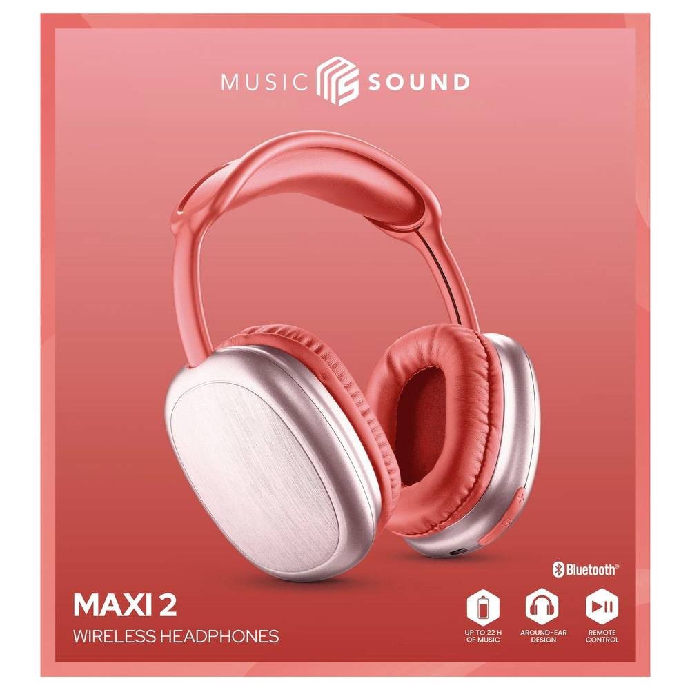 Cellularline Over Ear Headset Bluetooth®, Kabellos, kabelgebunden Rot Kopfhörer (Lautstärkeregelung, Mikrofon-Stummschaltung)