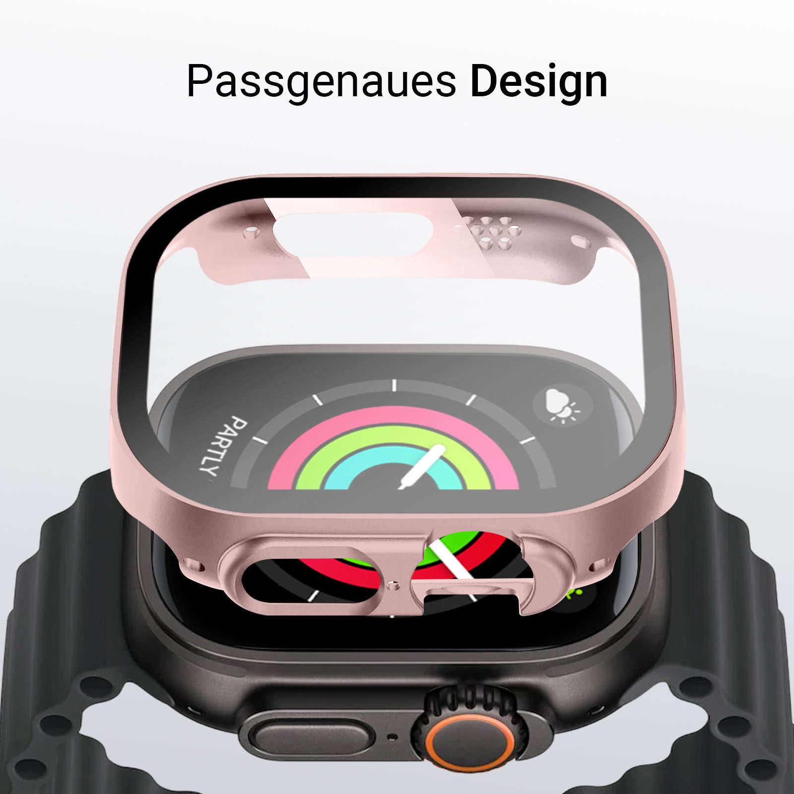 Tec-Expert Smartwatch-Hülle Hülle mit integr. Displayschutz für Apple Watch Ultra 1 / 2 / 3 49mm 49 mm, Rundum Schutz Cover Case Bumper stoß-und kratzfest robus – Bild 2 von 5