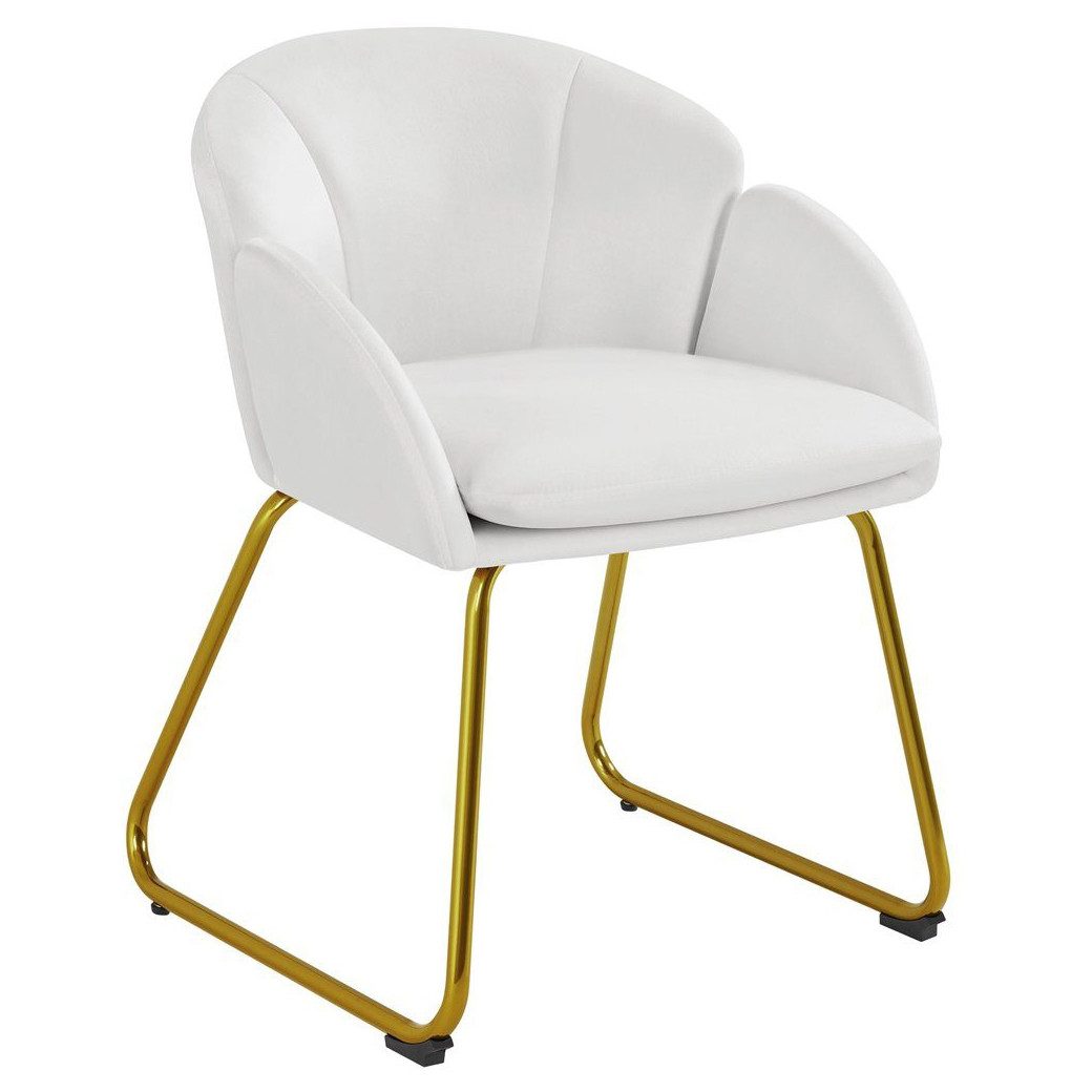 Yaheetech Esszimmerstuhl Polsterstuhl Lehnstuhl, mit Metallbeinen Gold, für günstig online kaufen