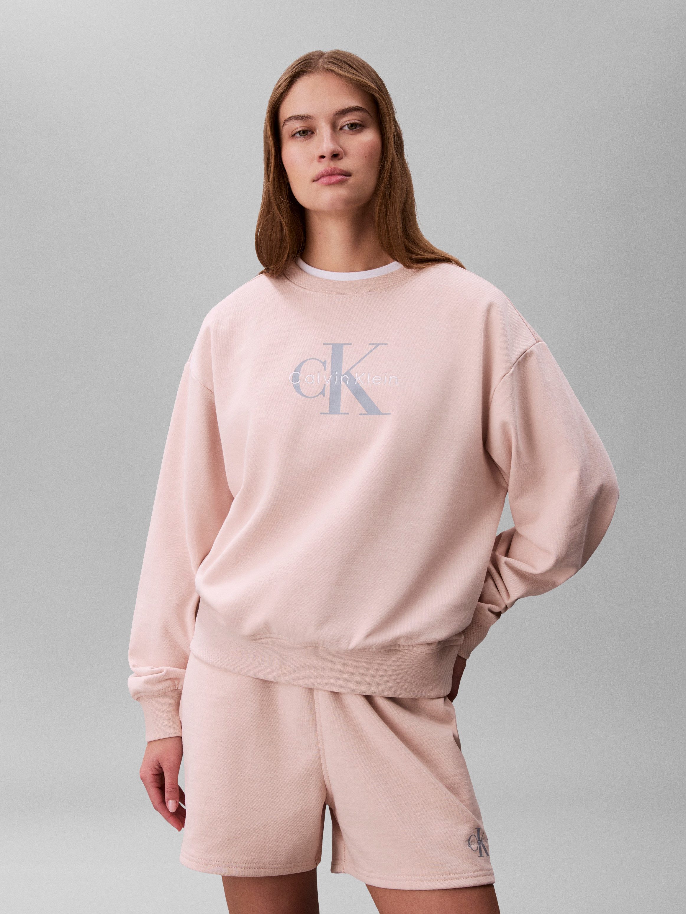Calvin Klein Jeans Sweatshirt LS MONOLOGO FRENCH TERRY RLXD CR, Logoschriftzug