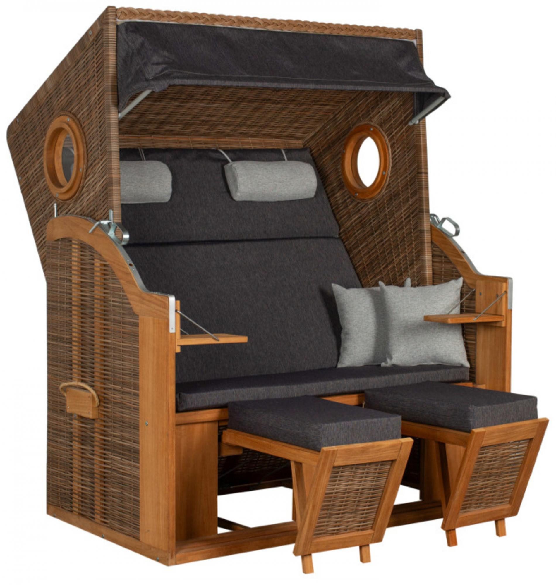 deVries Strandkorb Strandkorb deVries PURE® Wave XL PE griseum Des. 513