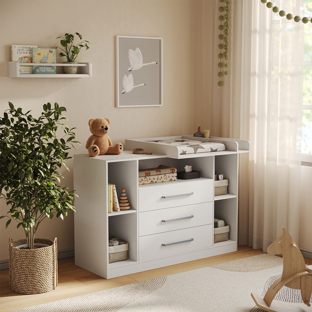 Vicco Wickelkommode Olina, Weiß, 138.3 x 93 cm