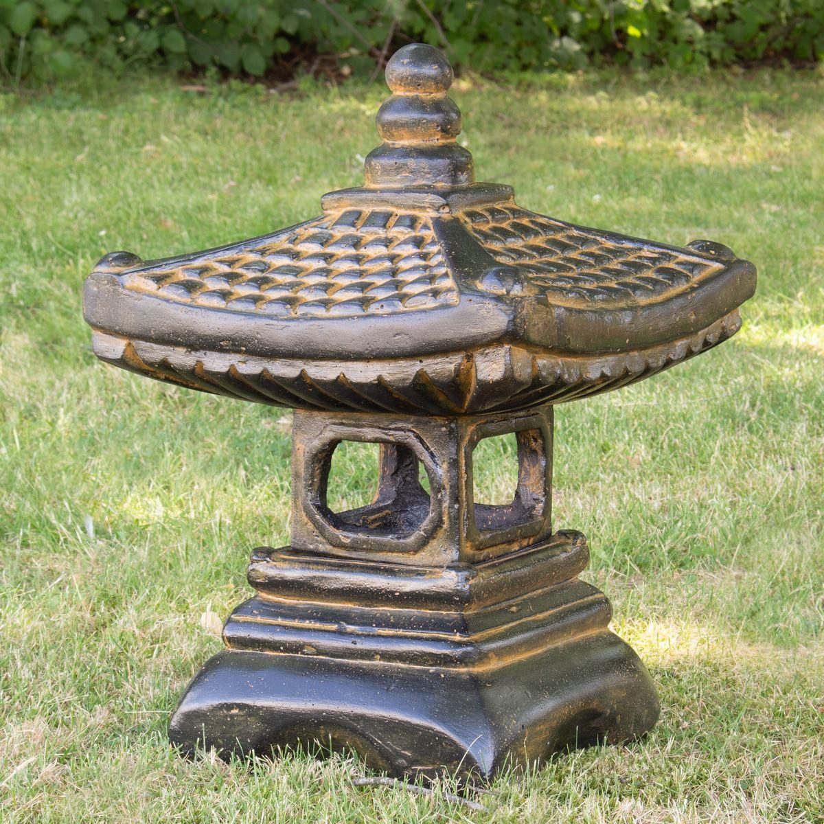Oriental Galerie Dekofigur Garten Lampe Pagode Skulptur bestehend aus 2 Teilen 55 cm (1 St)