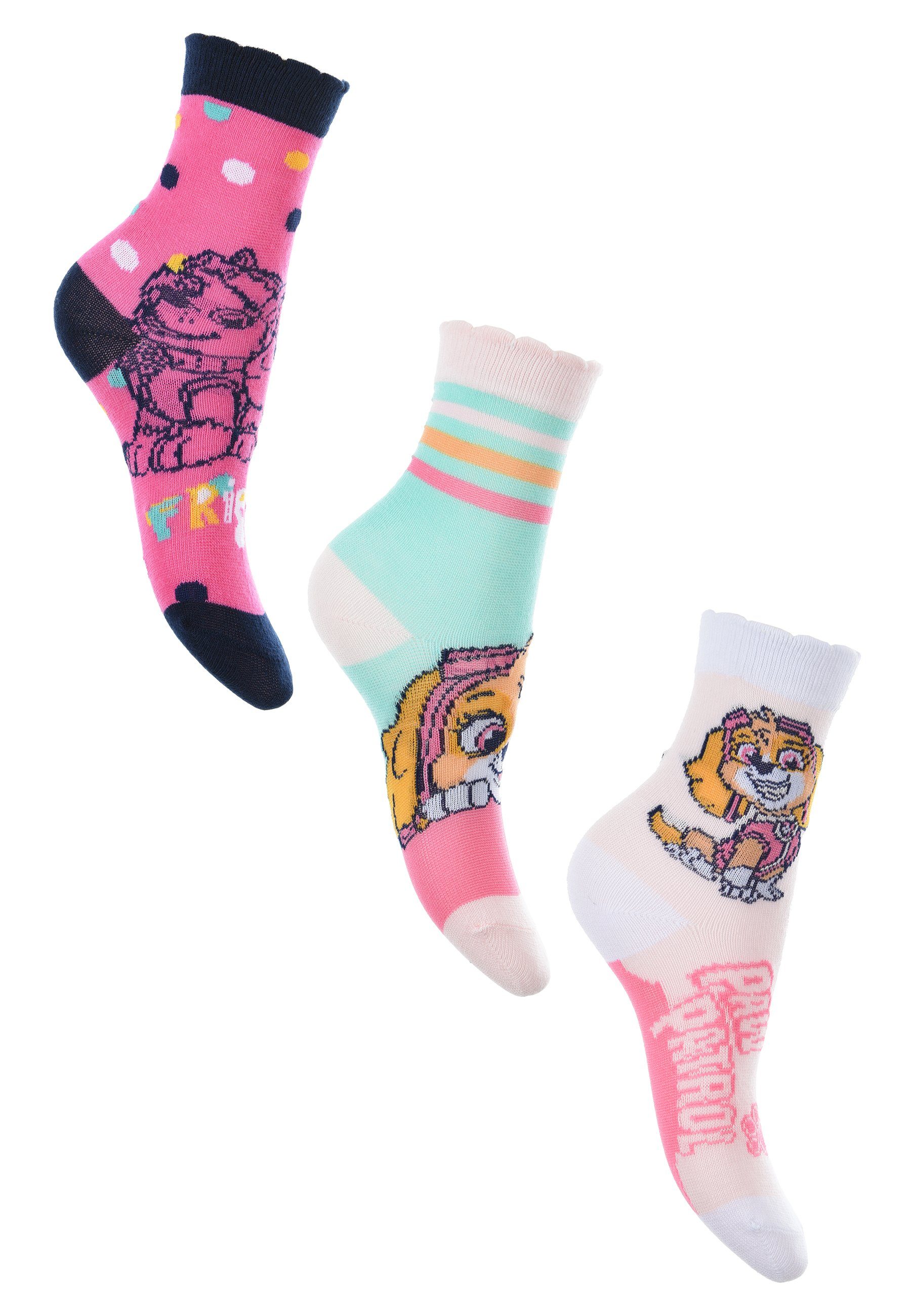 PAW PATROL Socken Skye Kinder Mädchen Socken Paket Strümpfe (3-Paar)