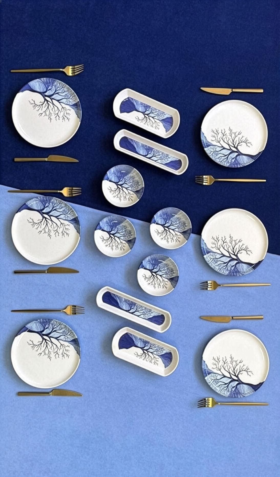 Hermia Concept Frühstücks-Geschirrset Bohemisch (14-tlg), 6 Personen, Keramik, 14-teiliges Set für 6 Personen