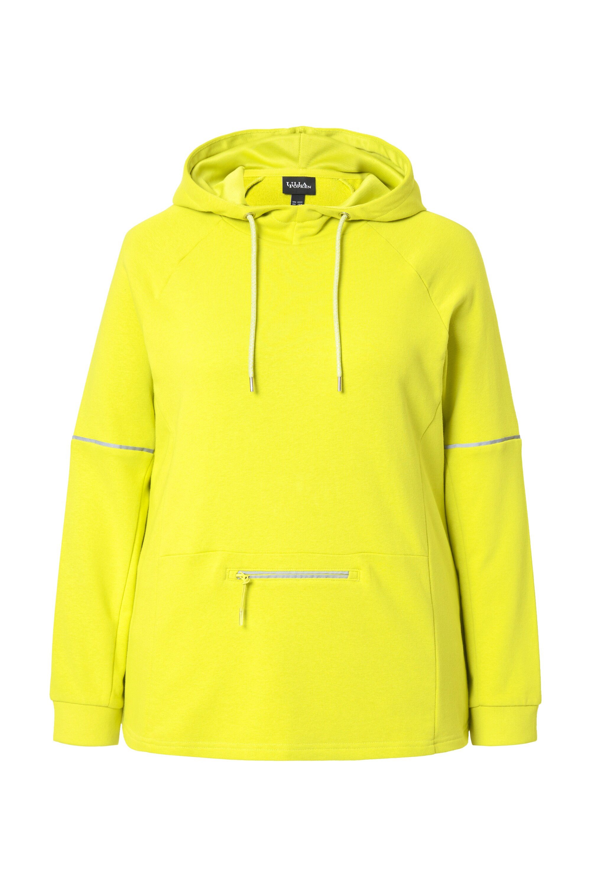 Ulla Popken Sweatshirt Hoodie Reflektorpipings Kapuze Zipptasche Langarm günstig online kaufen