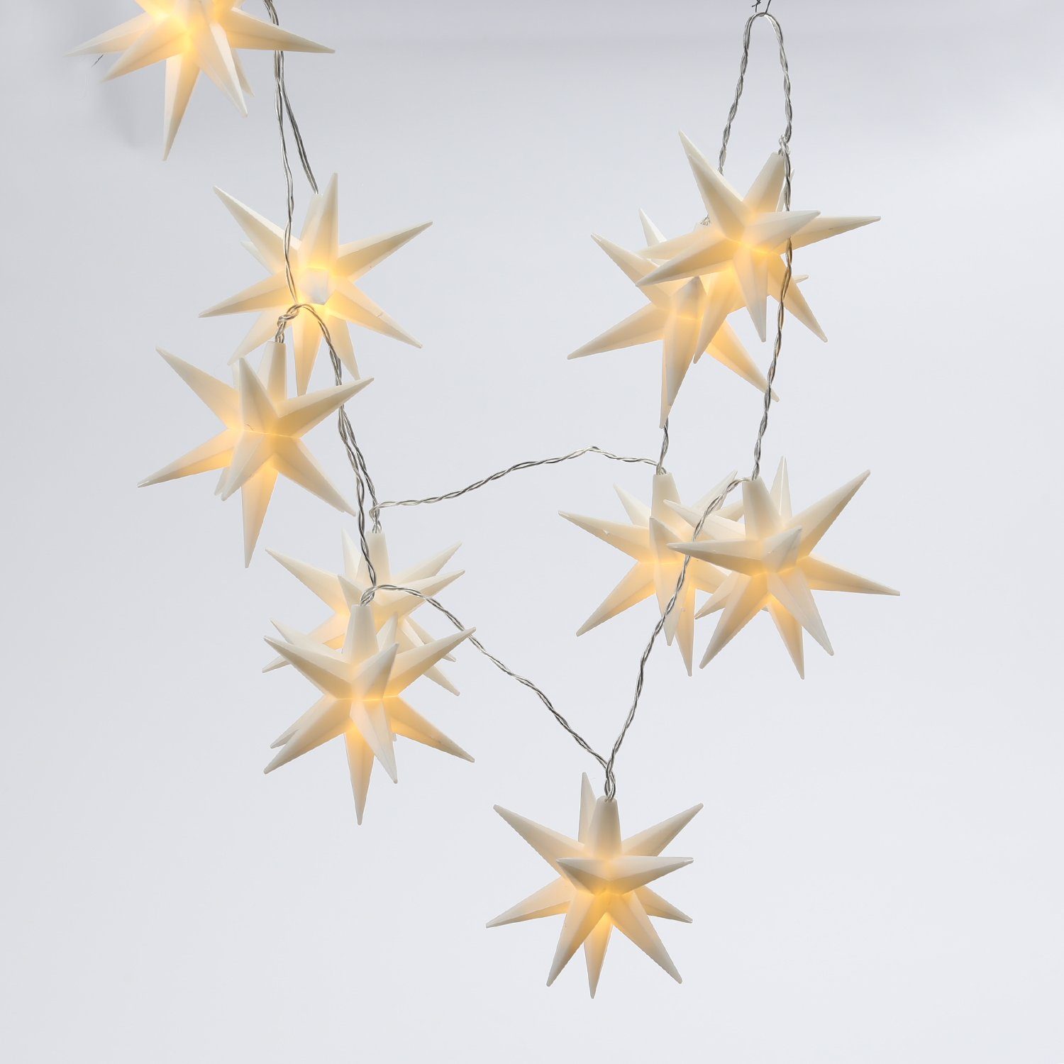 MARELIDA LED-Lichterkette 3D Sterne 3D warmweiß Timer Weihnachten Deko für günstig online kaufen