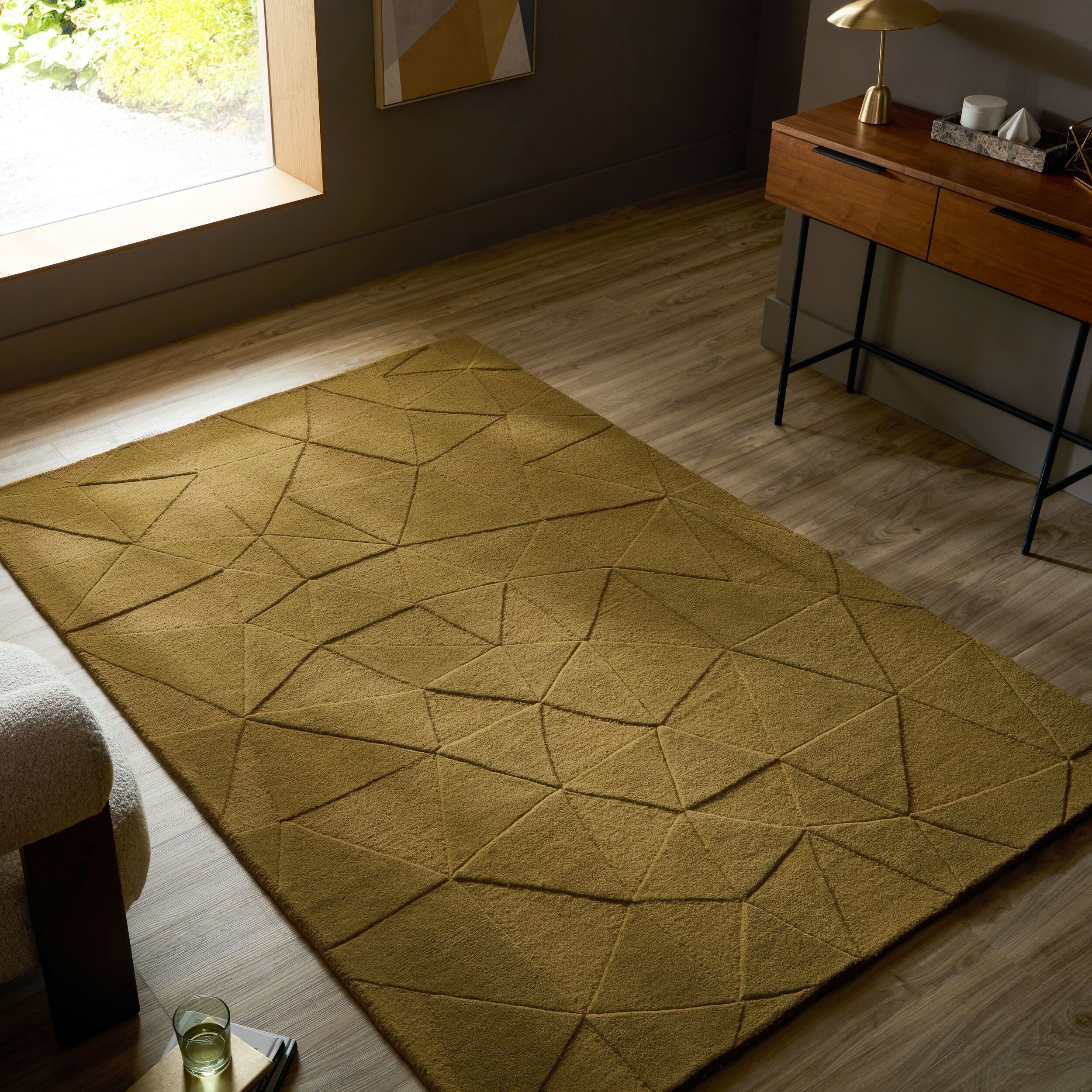 FLAIR RUGS Teppich SHARD, rechteckig, Höhe: 10 mm, Hoch-Tief Effekt, Handgearbeitet, 100 % Wollflor