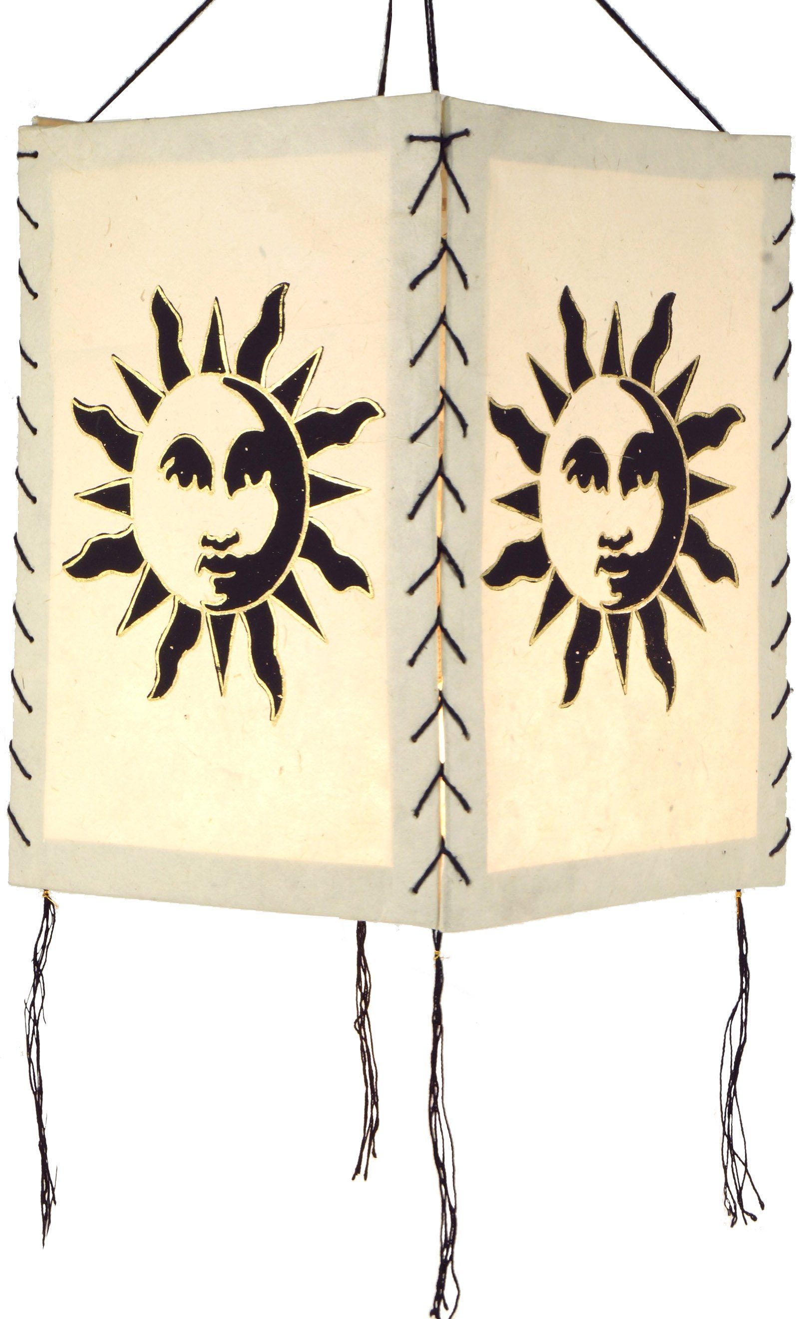 Guru-Shop Deckenleuchten Lokta Papier Hänge Lampenschirm, Deckenleuchte.., Leuchtmittel nicht inklusive Sonne 1 weiß
