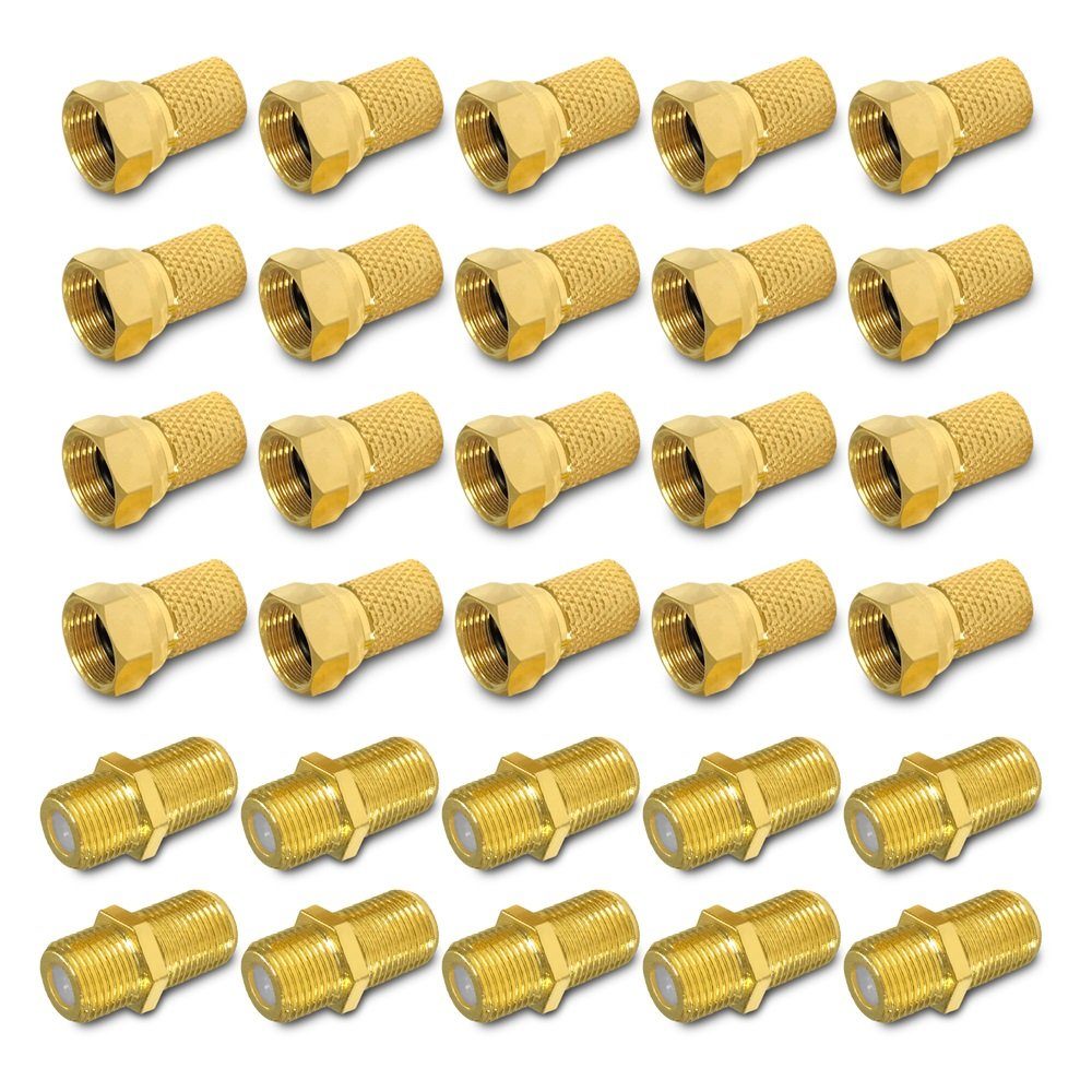 ARLI Kabelzubehör ARLI 20 x F-Stecker 7 - 7,4 mm + 10 x F-Verbinder