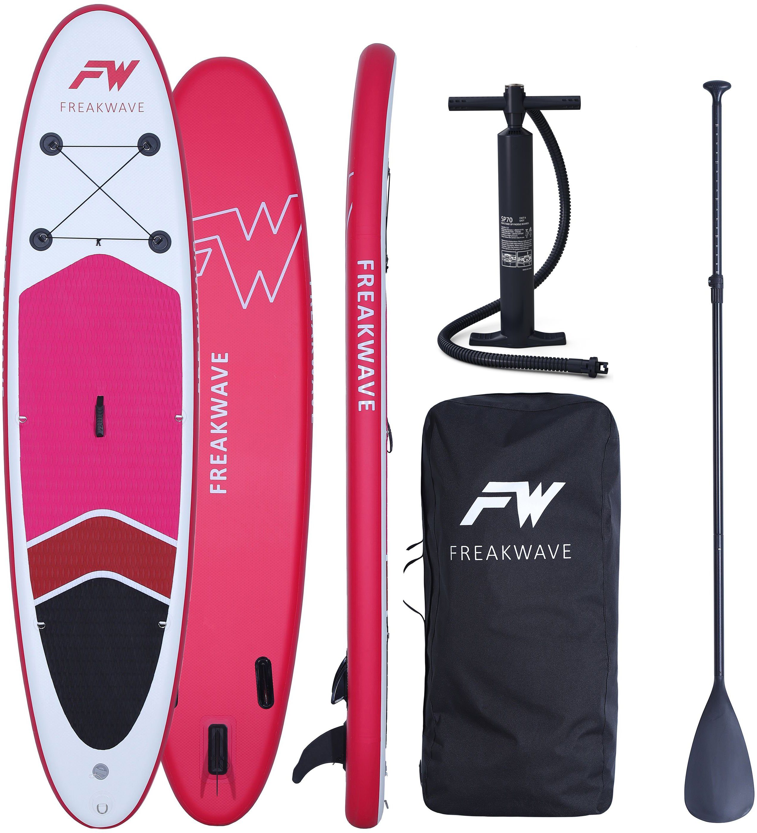 SUP FREAKWAVE CORAL Pink inflatable 24102 320 x 76 x 15 cm Komplettset 8,5kg 