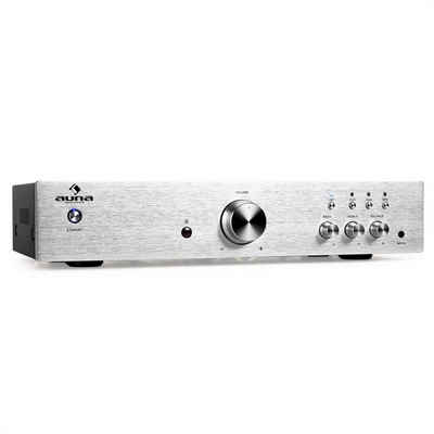 Auna »AV2-CD508 HiFi-Verstärker Stereo Edelstahl 600W max. Fernbedienung silber« Audioverstärker (Anzahl Kanäle: drei Stereo-Cinch-Audio-Eingänge und ein Line-Ausgang, 125 W)