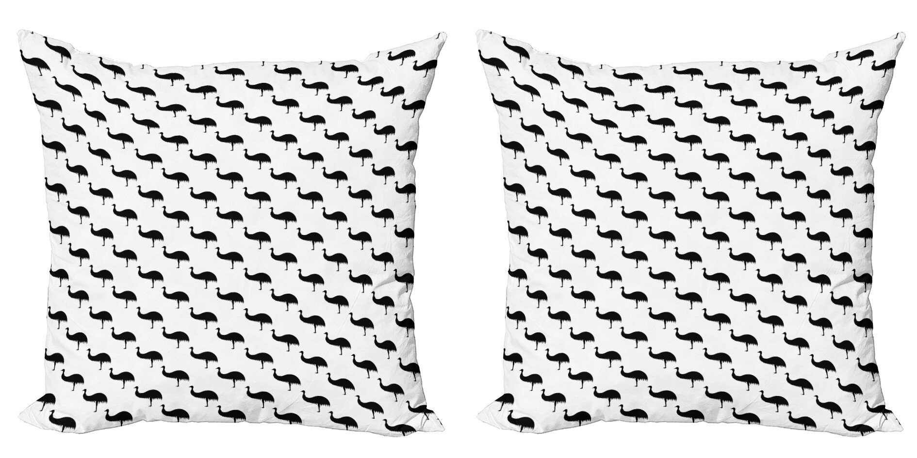 Abakuhaus Digitaldruck, (2 Accent Doppelseitiger Tier-Silhouetten Strauß Stück), Kissenbezüge Monotone Modern