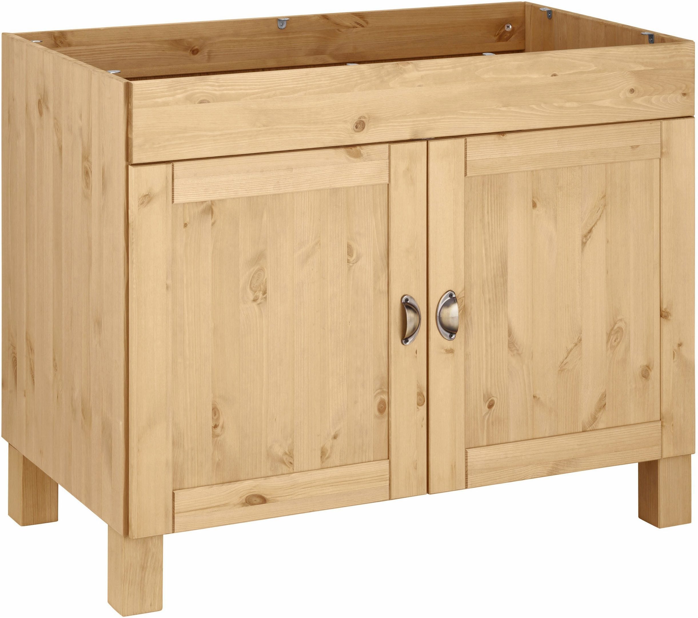 Home affaire Spülenschrank Oslo 100 cm breit, inklusive Einbauspüle aus Edelstahl, aus Kiefer