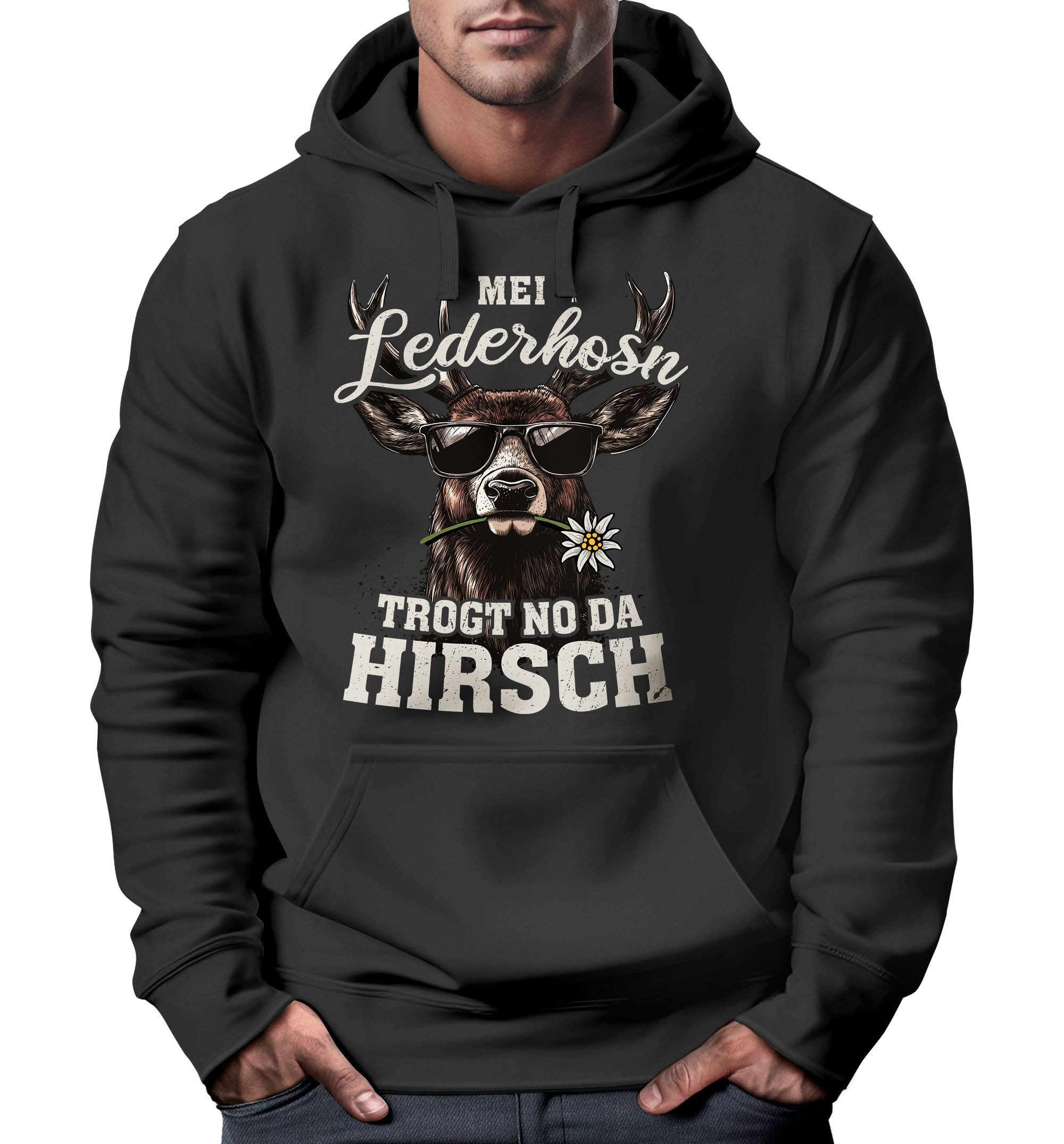MoonWorks Hoodie Hoodie Herren Tracht Hirsch Lederhose Pirsch Volksfest Out günstig online kaufen