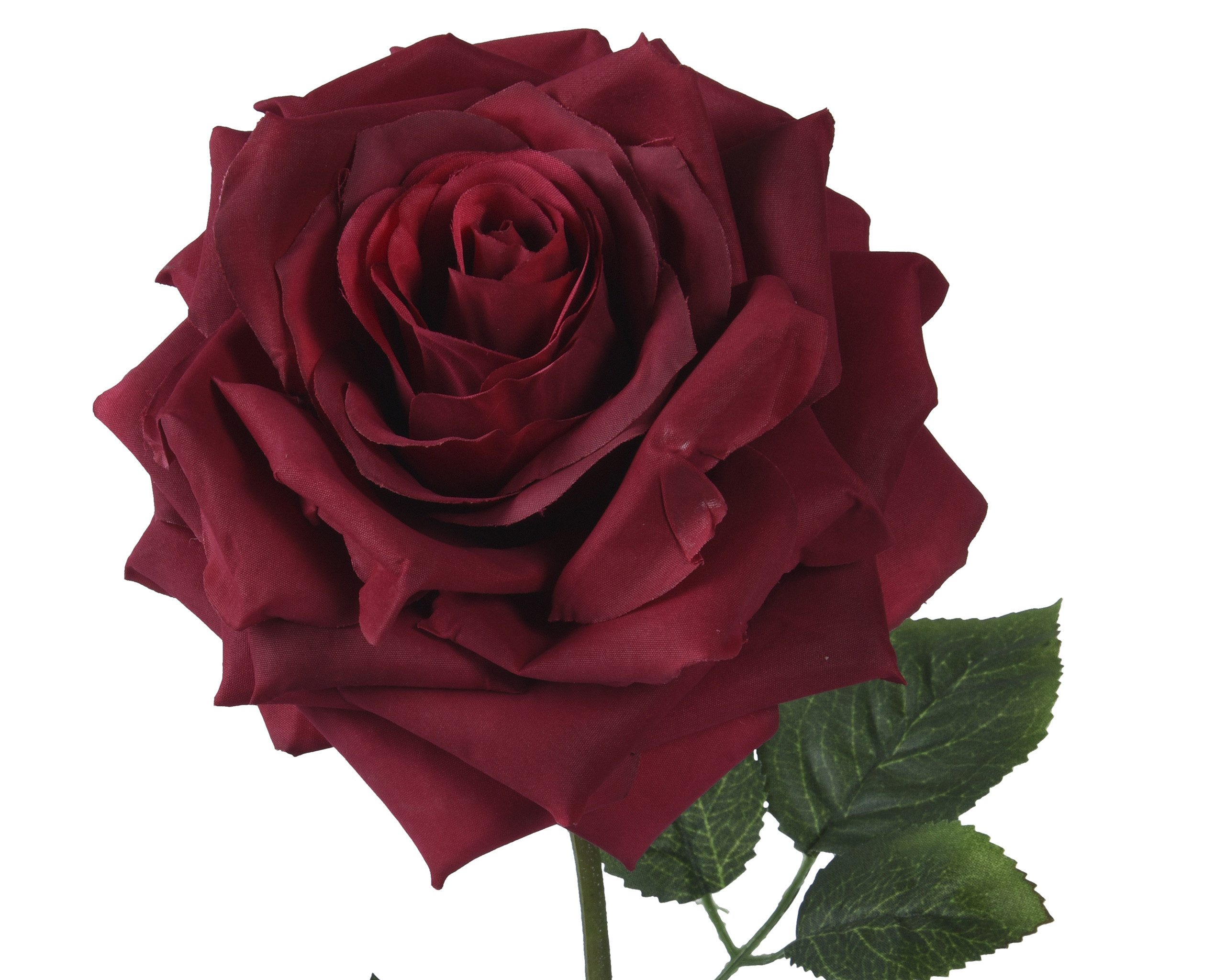 Kunstblume, Kaemingk, Künstliche Rose mit Stiel 15x53cm Bordeaux günstig online kaufen