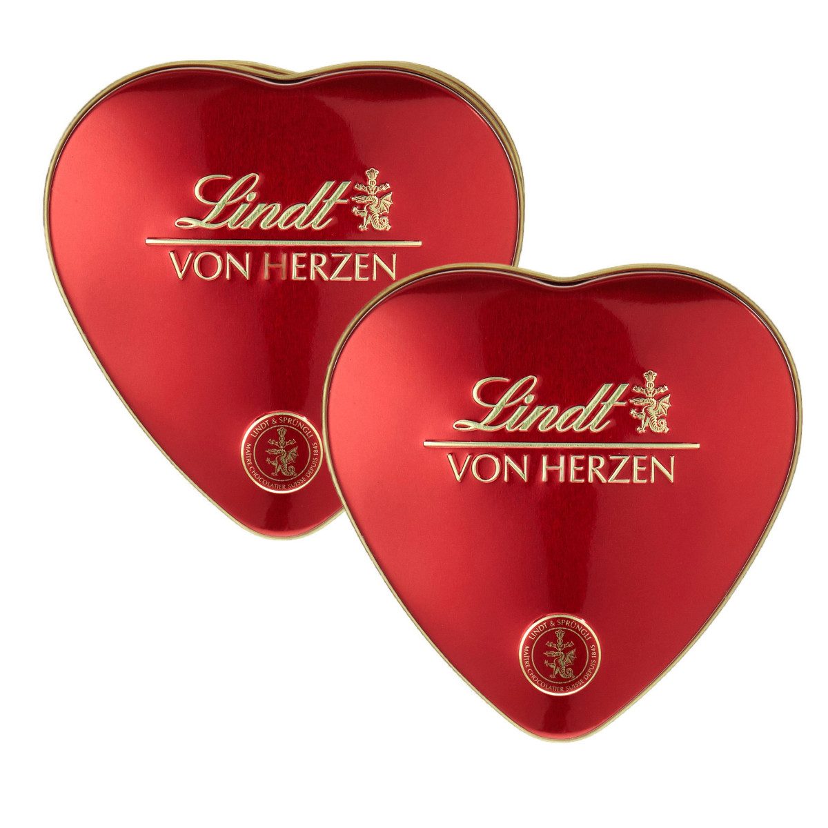 LINDT Schokolade, Lindt Von Herzen Pralinenmischung in Metall Herz Dose 30g 2er Pack