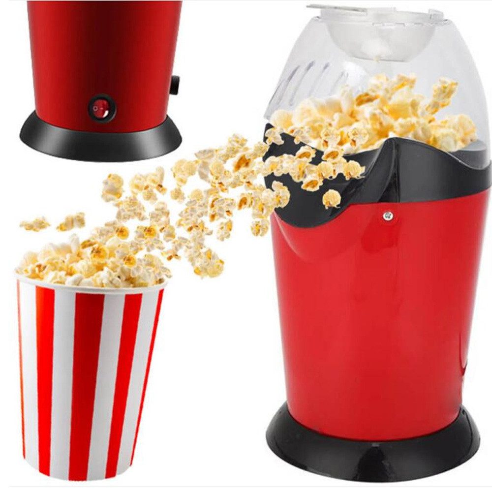 AKKEE Popcornmaschine 1200w Mini Popcorn Maschine Maker mit Heißluft ohne Fett Öl fettfre, inkl. Mais-Messlöffel 3-Minuten-Popcorn-Maschine