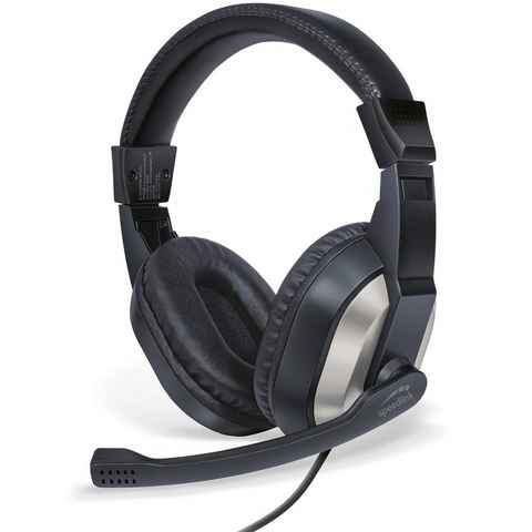 Speedlink THEBE Over-Ear Stereo Headset Headset (Integrierte Kabelfernbedienung mit Lautstärkeregeler, flexibler Mikrofon-Arm, Zwei 3,5mm Klinkenstecker, Leichtgewicht, Stereo, 2x 3,5mm Klinken-Stecker passend für PC Notebook Telefon Boom Mikro)
