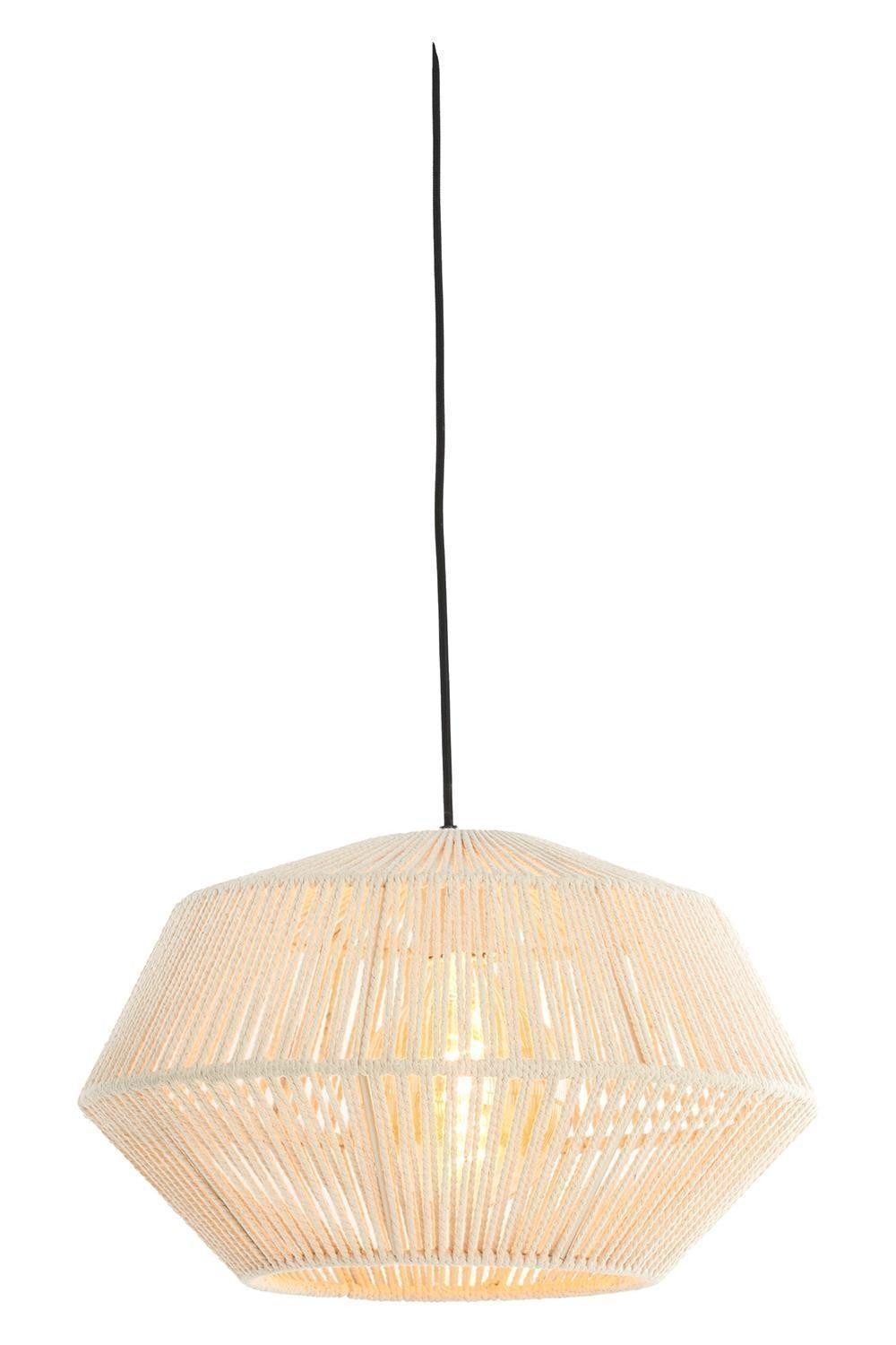 Light & Living Pendelleuchte DEYA, 1-flammig, Creme, Metall, Baumwollgarn, ohne Leuchtmittel, Ø 40 x H 24 cm