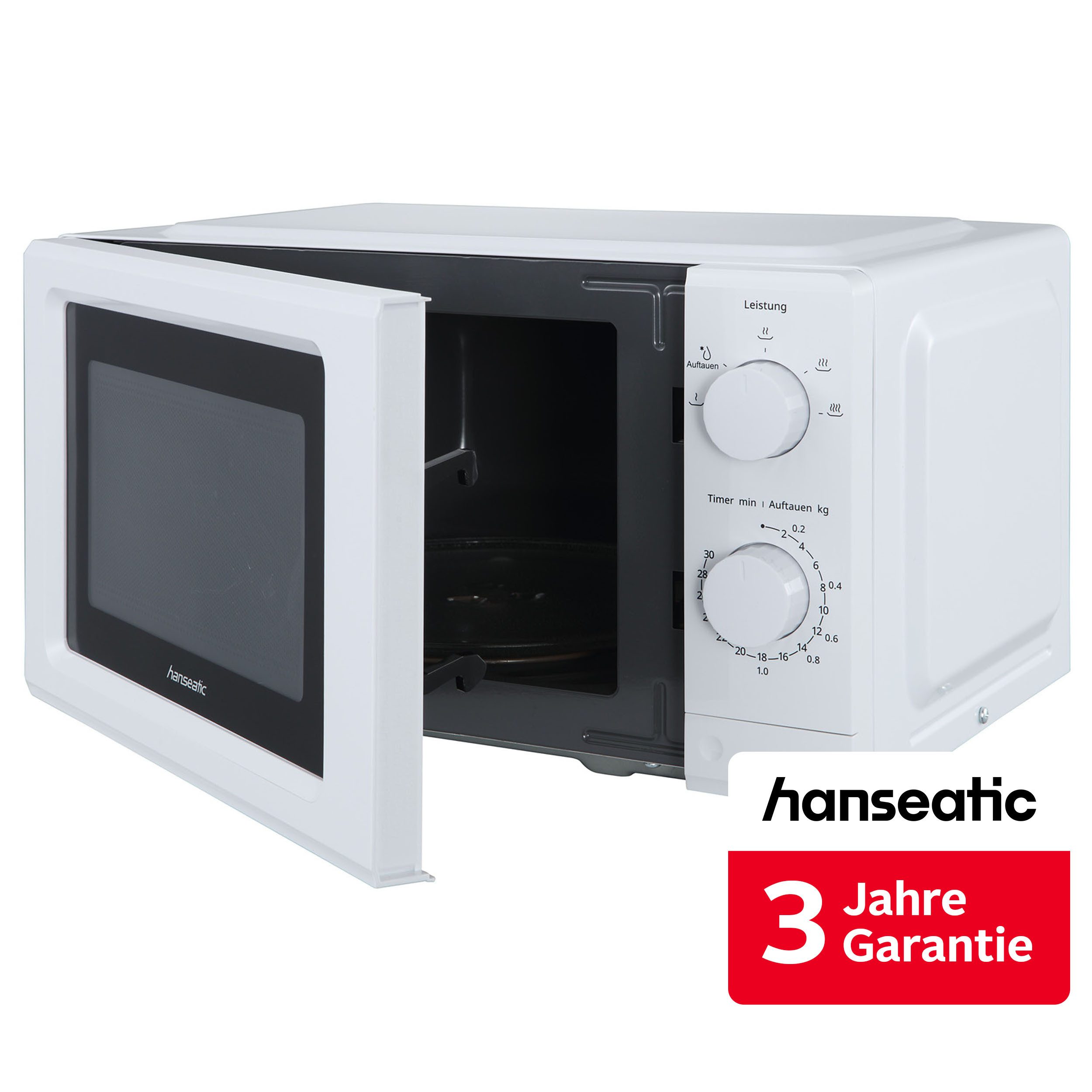 Hanseatic Mikrowelle HM19W1M, Mikrowelle, 19 l, inkl. 3 Jahre Herstellergarantie