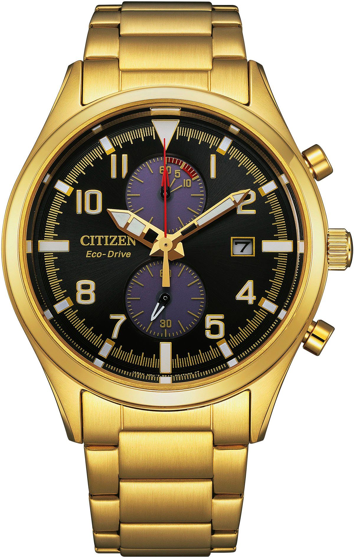 Citizen Chronograph CA7022-87E, Armbanduhr, Herrenuhr, Solar, Stoppfunktion, Edelstahlarmband