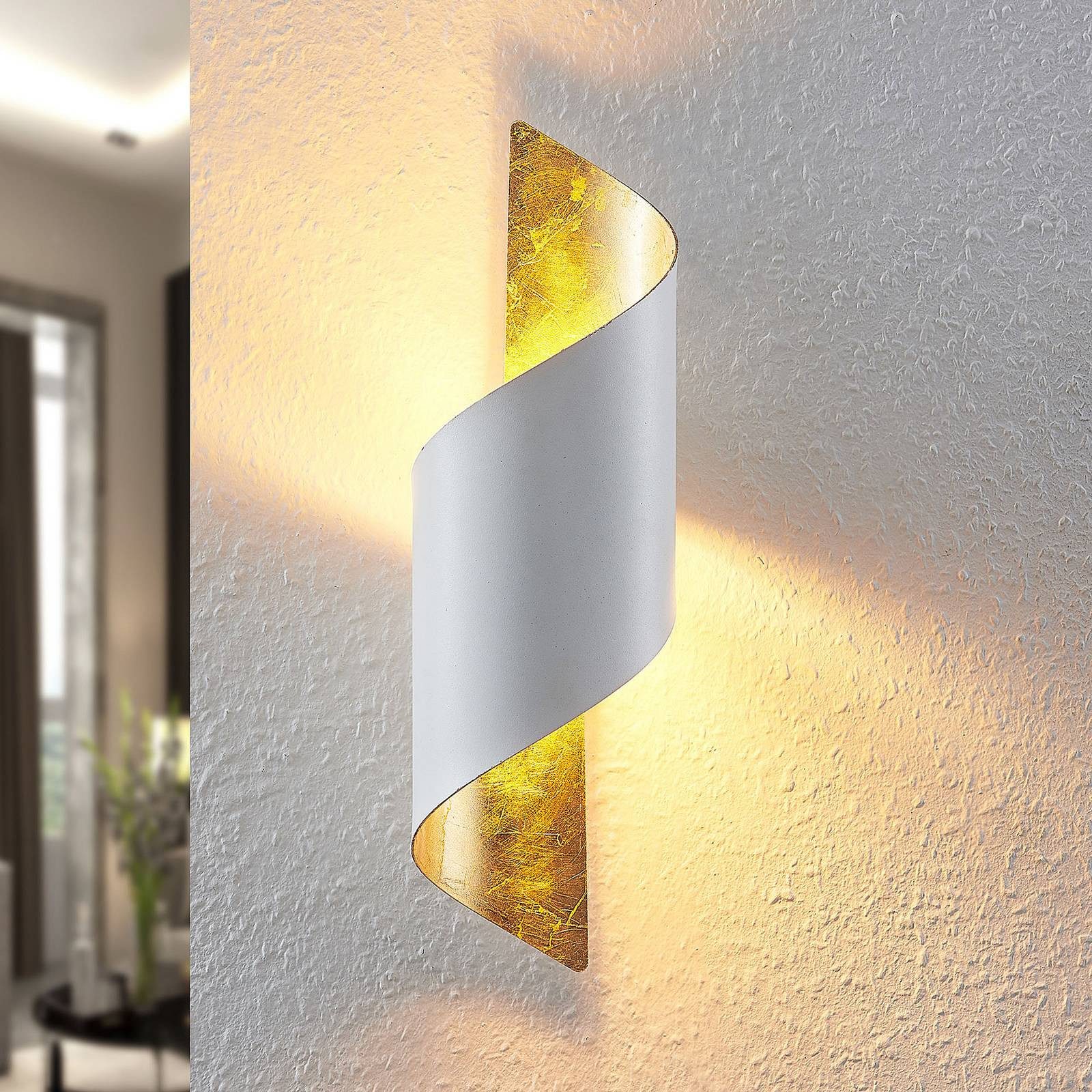 Lindby Wandleuchte Desirio, Metall, Weiß IP20, 1 x 40 W günstig online kaufen