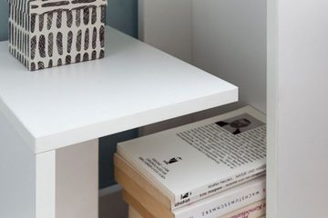 furnicato Beistelltisch Abby 35x29,5x60 cm Weiß Design Anstelltisch Sofa, klein