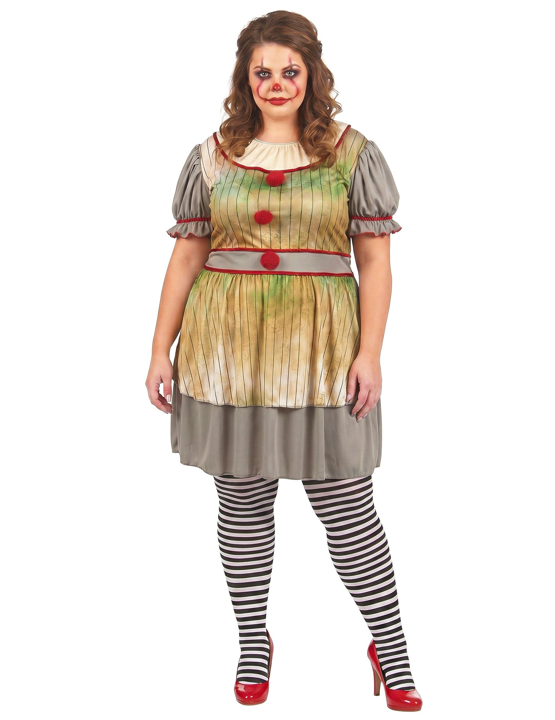 JADEO Kostüm Plus Size Horrorclown-Kostüm für Damen