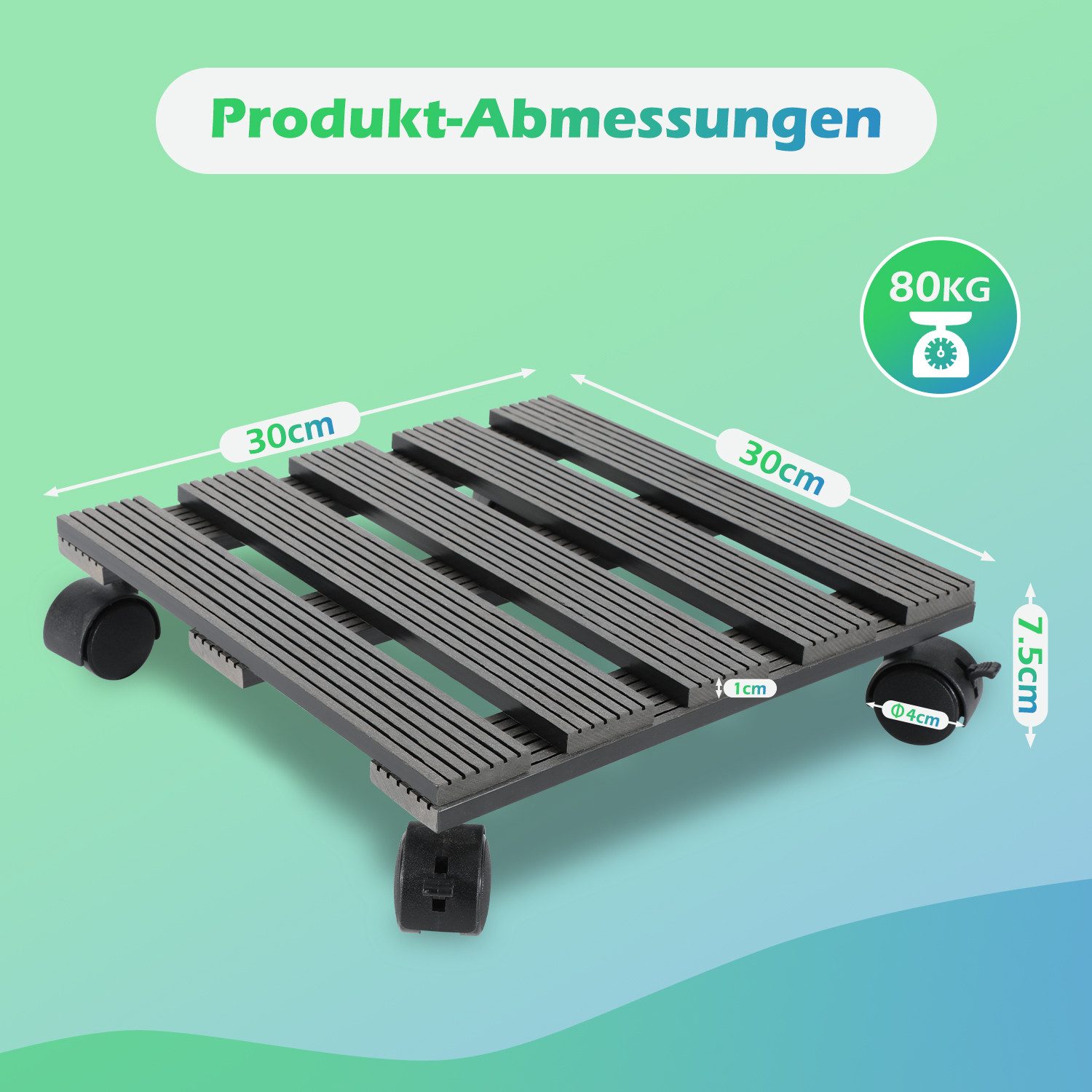Clanmacy Pflanzenroller Pflanzenroller 30x30cm Blumenroller Blumentopfunter günstig online kaufen
