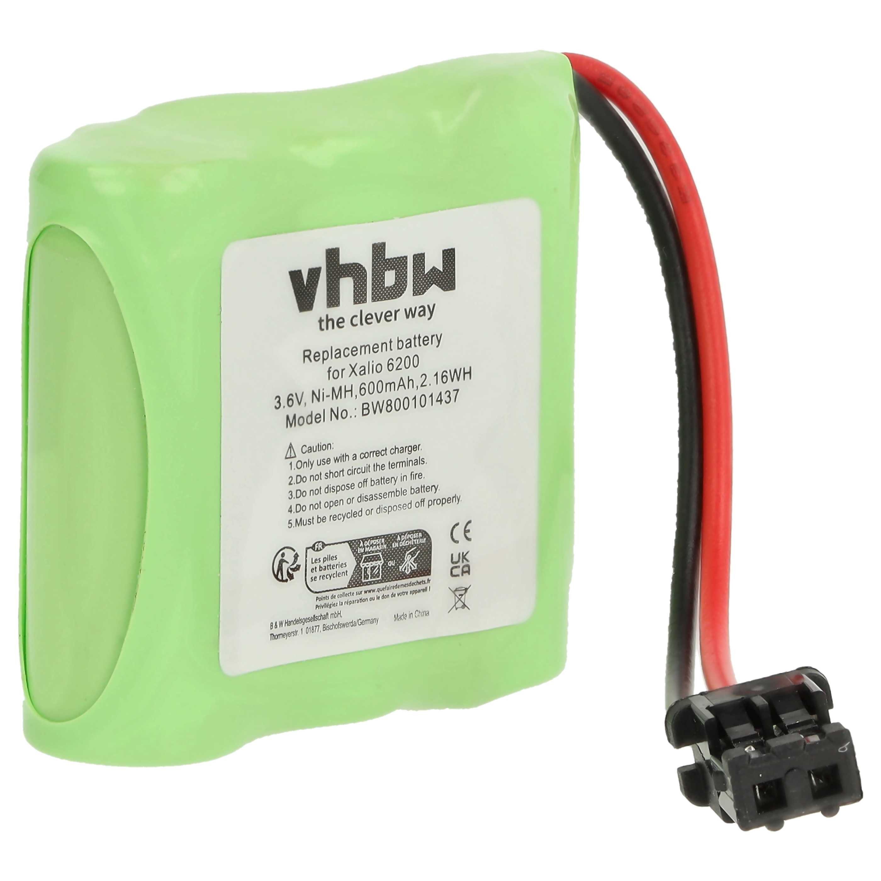 vhbw Akku passend für Uniden XC3515, XC3514, XC3510, XC4510, XC365, XC3545, Akku Akku NiMH 600 mAh (3,6 V, 1 St), Leistungsfähiger Austausch-Akku für Telefon, Festnetz oder schnurloses