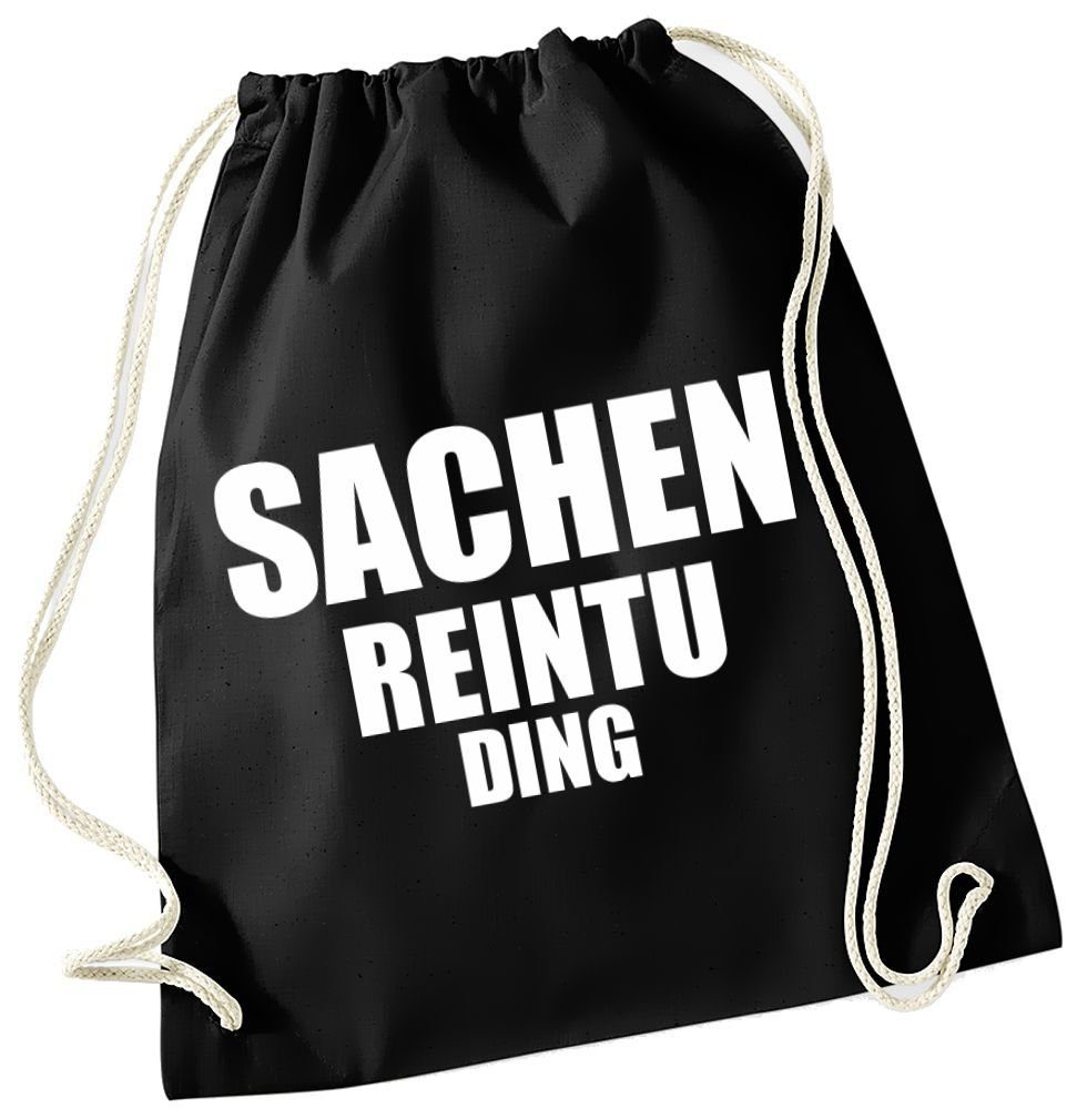 coole-fun-t-shirts Beuteltasche SACHEN REINTU DING Beutel Sack Tasche Turnbeutel Rucksack Gymbag Schwarz