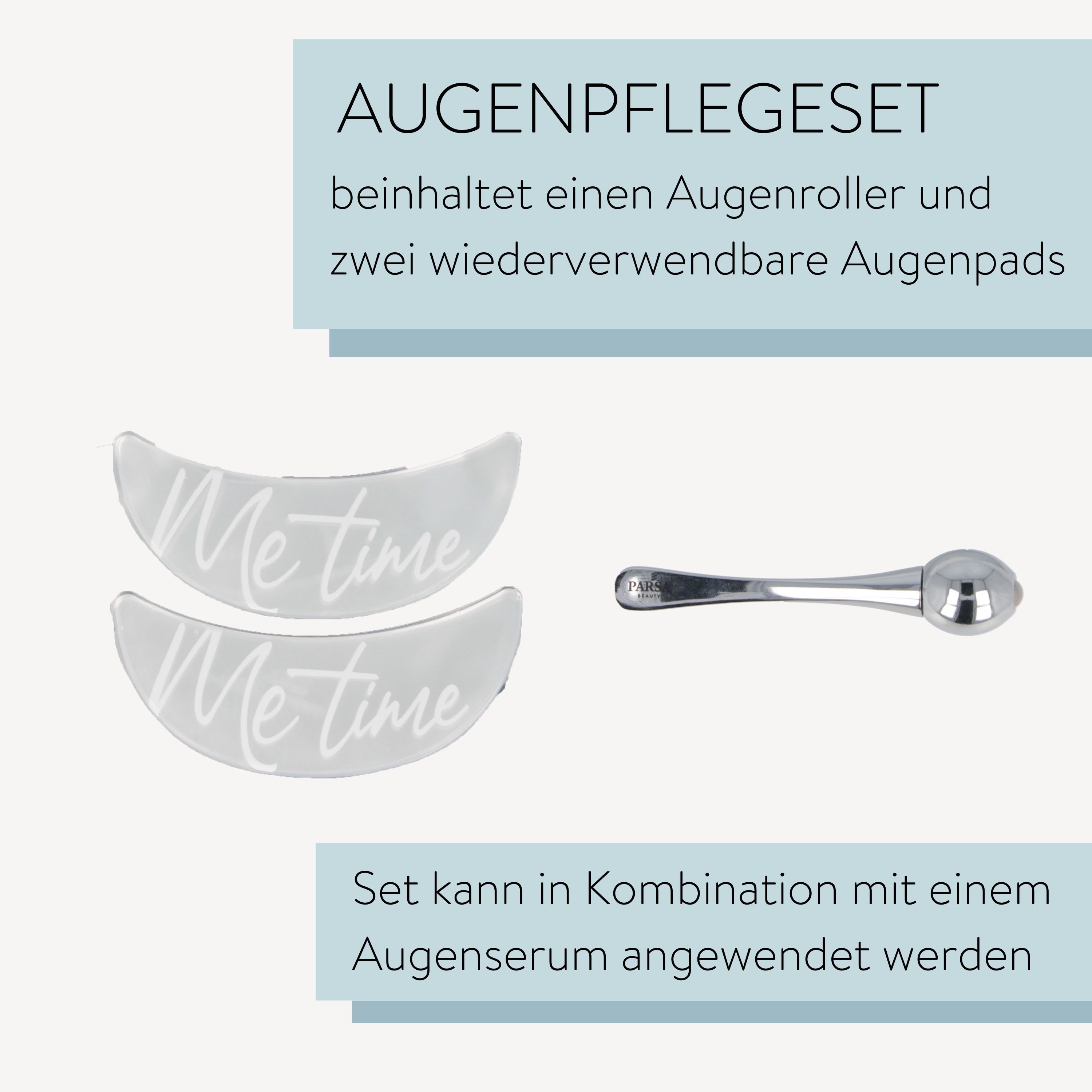 PARSA Beauty Gesichtspflege-Set Clean & Care Augenpflegeset, Augenroller & Silikon-Pads