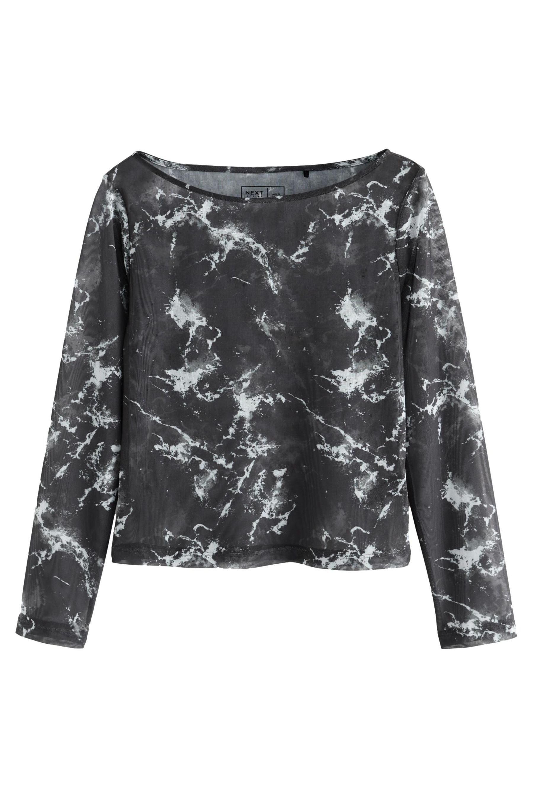 Next Langarmshirt Langärmeliges Netzoberteil mit Marmormuster günstig online kaufen