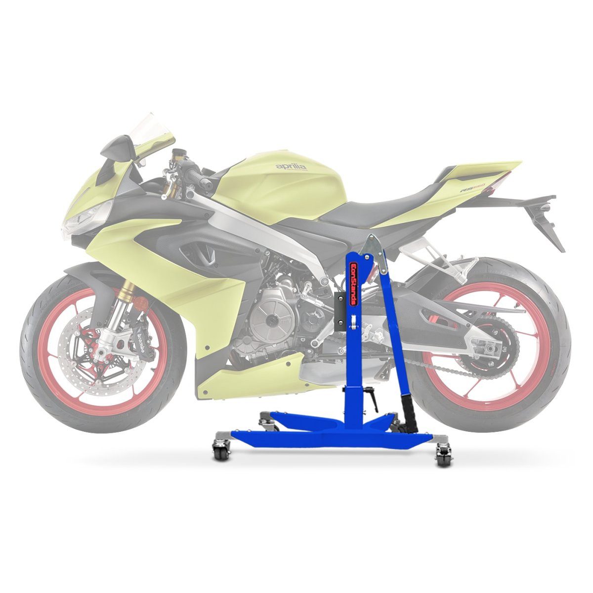 ConStands Motorradheber CS Power Classic-Zentralständer für Aprilia RS 660 20-25 Blau