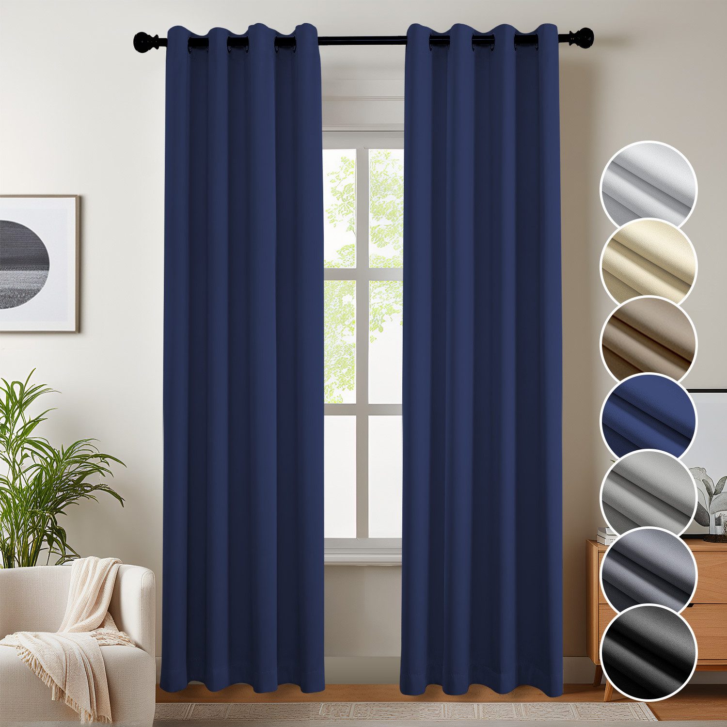 Simloveve Vorhang Gardinen Wärmeisolierende Schlafzimmer Blackout Curtain L günstig online kaufen