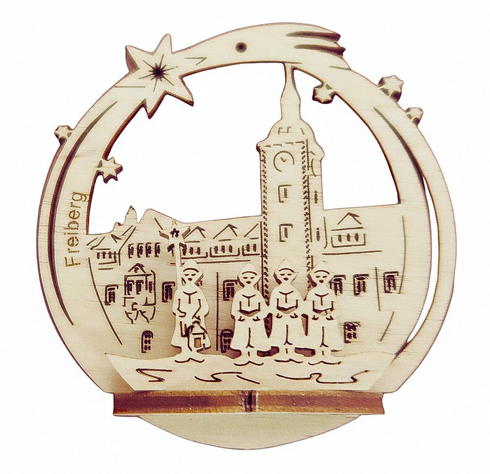 DeColibri Christbaumschmuck Weihnachtsbaumschmuck Holz Freiberg Dom 3D, Baumbehang - Holzkunst, Holzkunst aus Sachsen