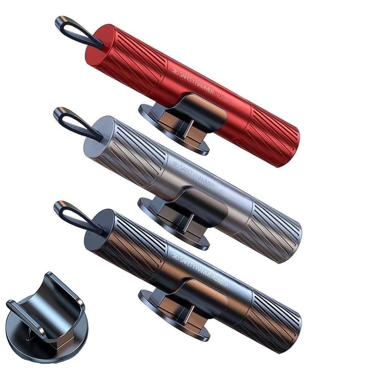 Novzep Hammer 3st. Sicherheitshammer-Sicherheitsgurtschneider mit Testglas günstig online kaufen