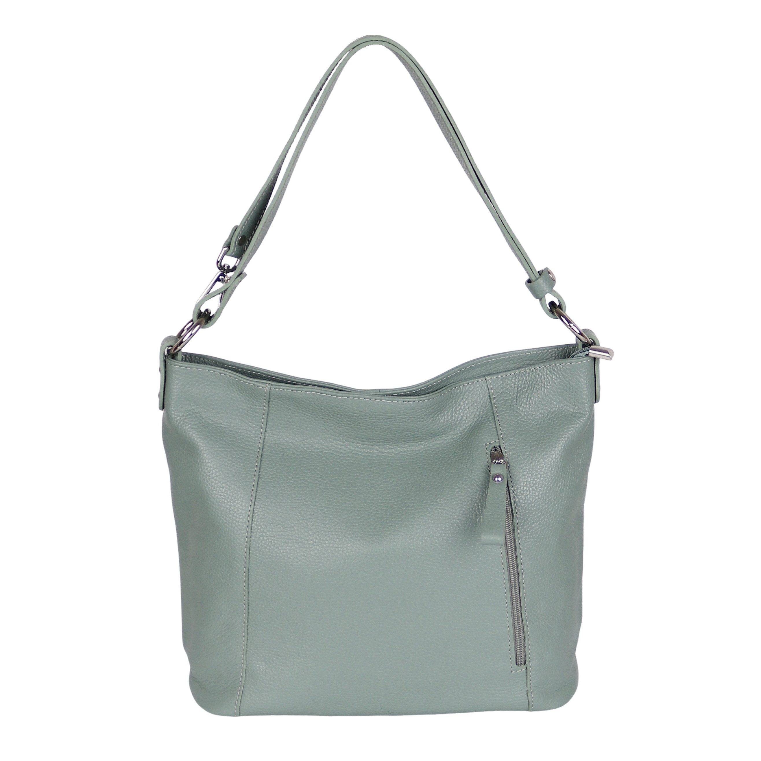 MIRROSI Umhängetasche Damen, Schultertasche,Aus Echtleder, Made in Italy (ca.37x28x11cm)