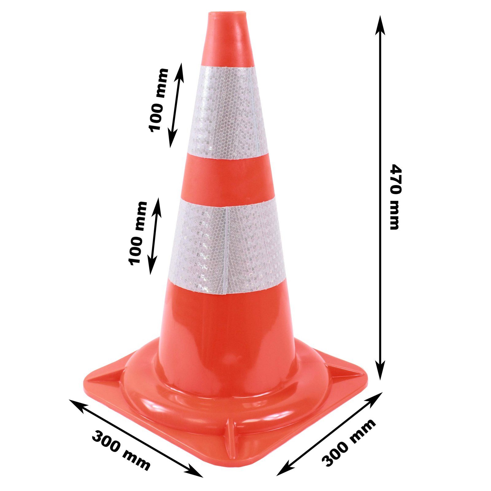 TRUTZHOLM Pylonen Verkehrskegel Warnleitkegel Verkehrsleitkegel Markierungskegel (10 er, 10-tlg., 10 er Set), aus hochwertigem, wetterfesten flexiblem PVC