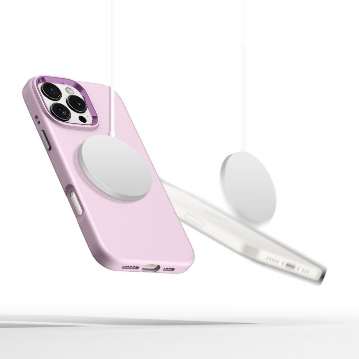 TECH PROTECT Handyhülle MagMat Case Kompatibel mit iPhone 16 Lila Magnetfunktion 6,1, Hybridkonstruktion mit Magnetfunktion und verstärktem Kameraschutz