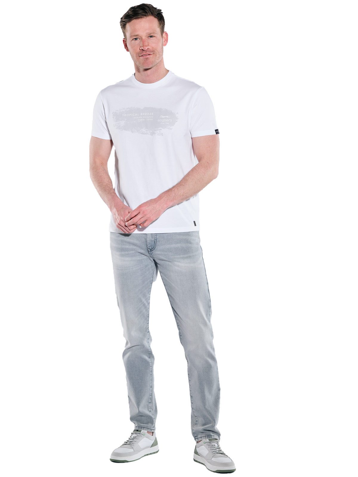 Engbers T-Shirt Herren T-Shirt regular, Reinweiss