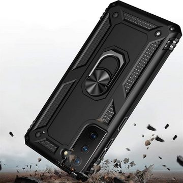 CoolGadget Handyhülle Armor Shield Case für Samsung Galaxy S21 6,2 Zoll, Outdoor Cover mit Magnet Ringhalterung Handy Hülle für Samsung S21